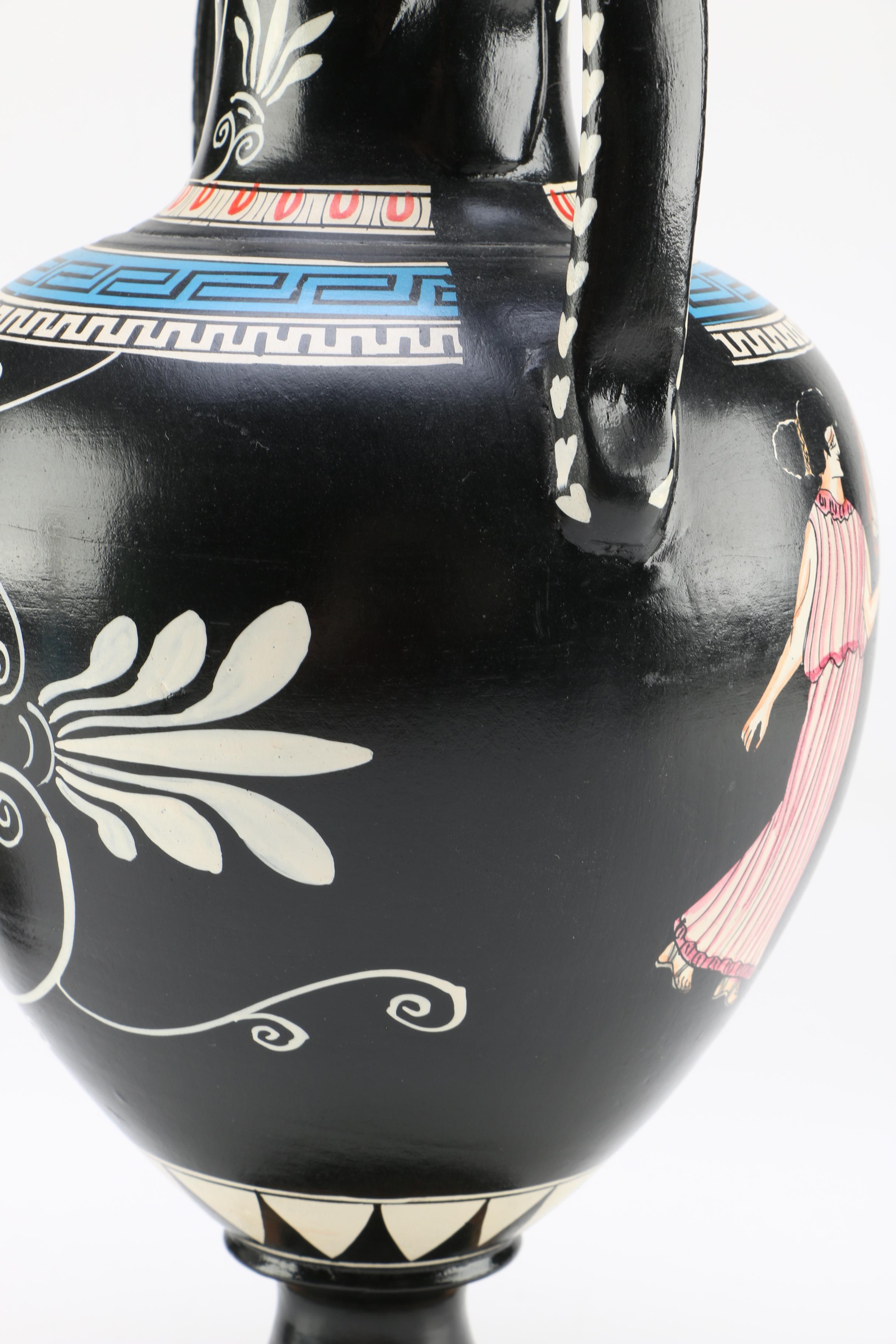 Pair of Handmade Greek Amphora Vases