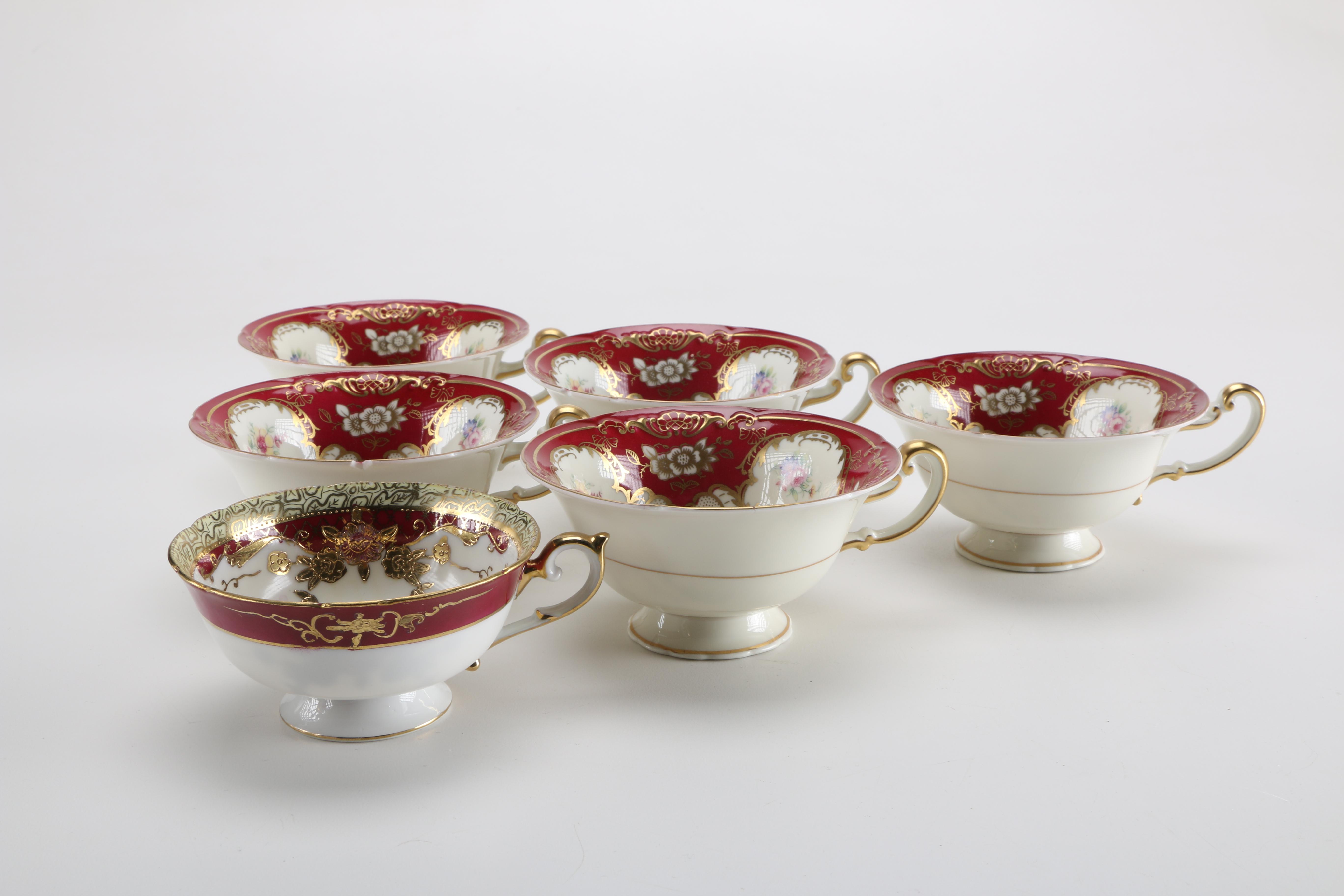 Royal Tettau "ROT243" Red and Gold Tea China
