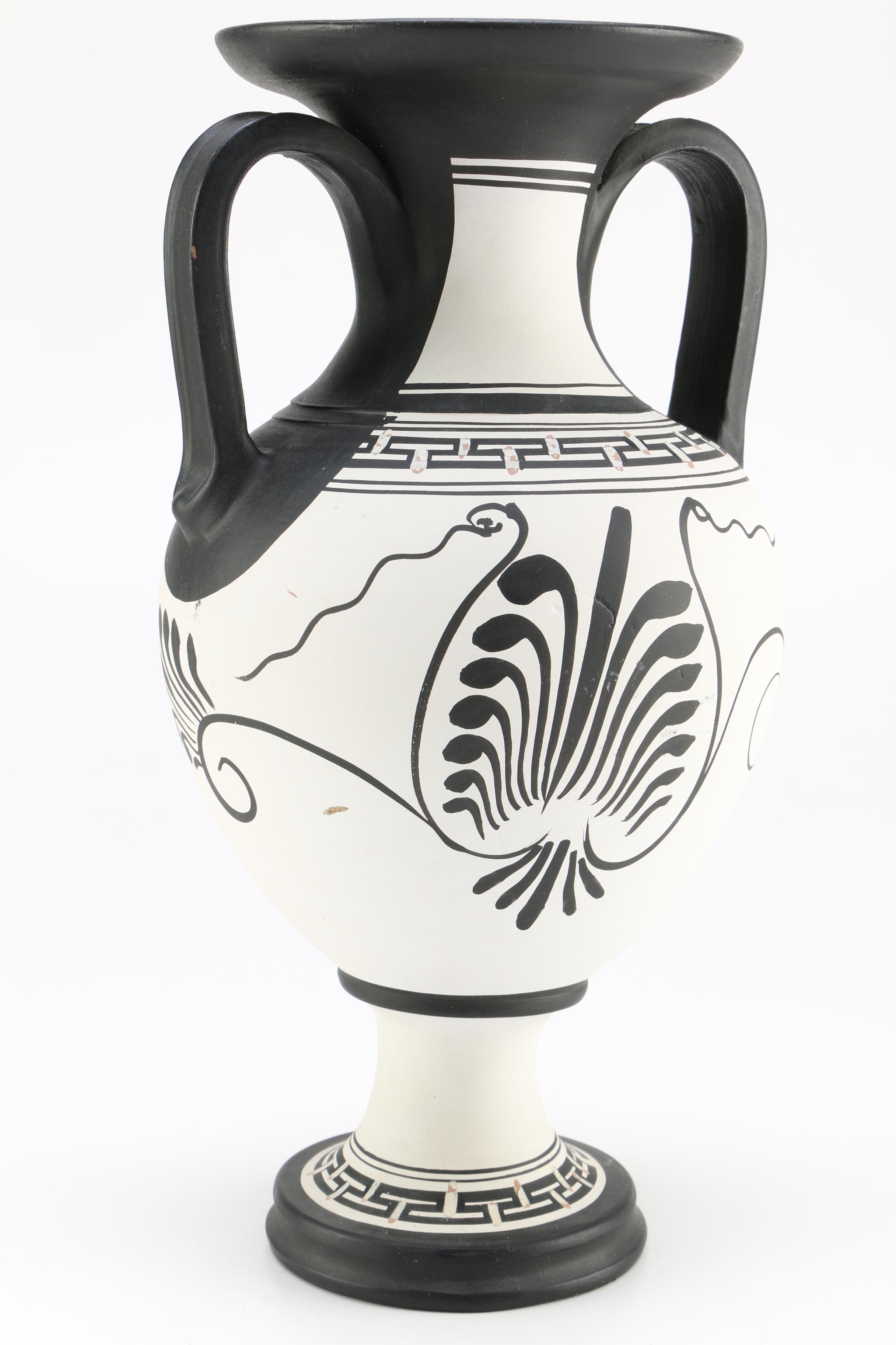 Pair of Handmade Greek Amphora Vases