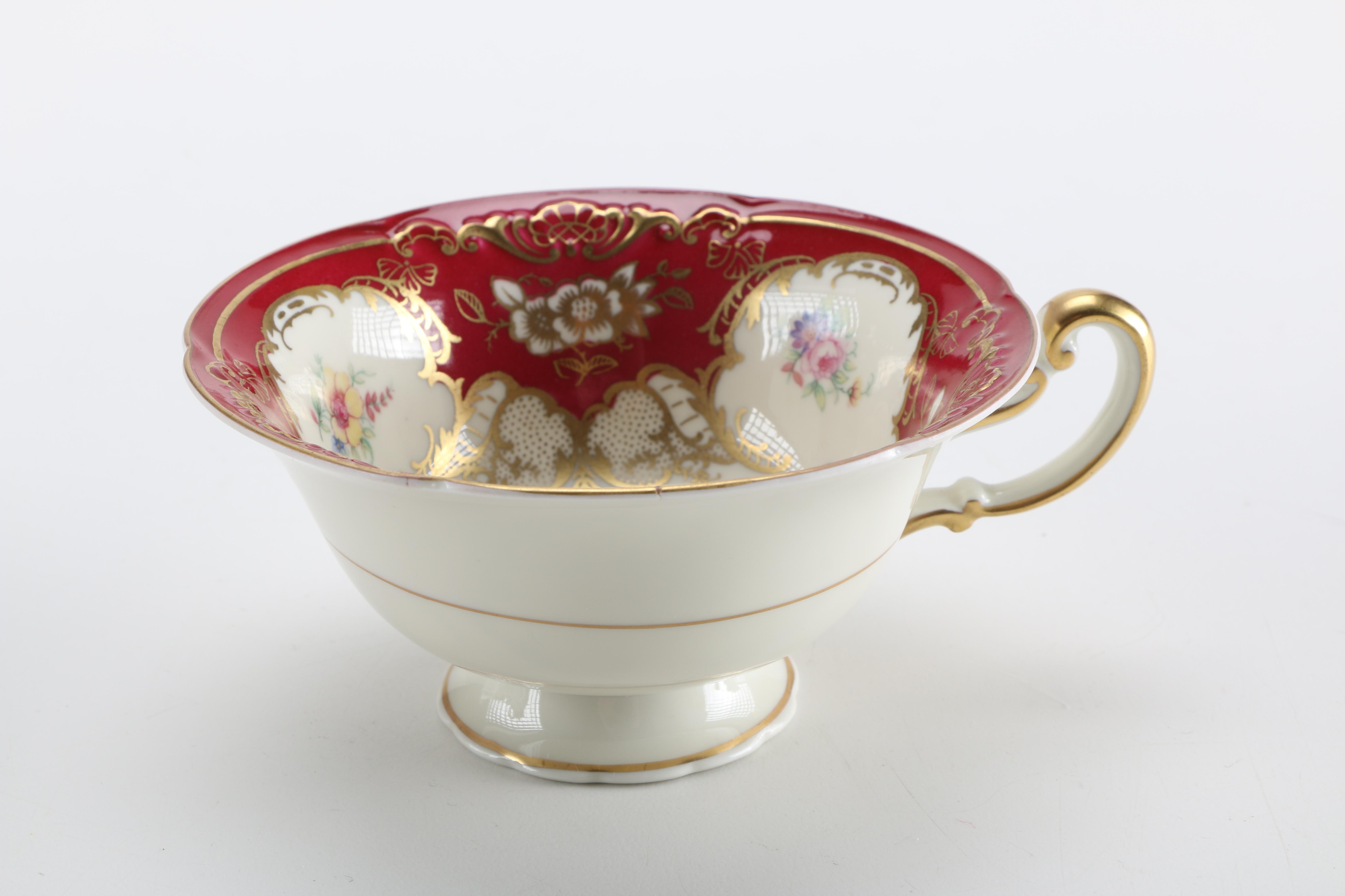 Royal Tettau "ROT243" Red and Gold Tea China