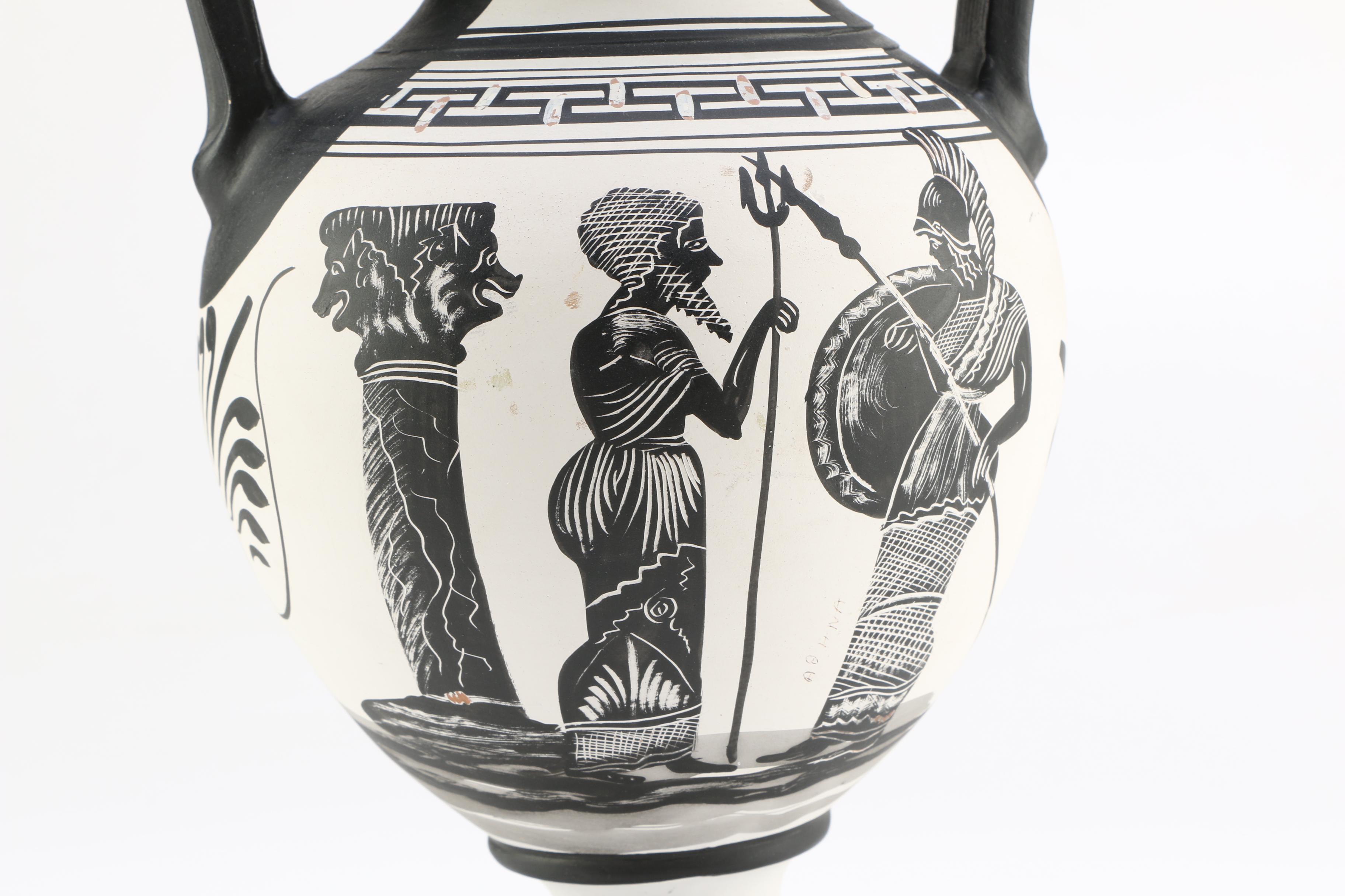 Pair of Handmade Greek Amphora Vases