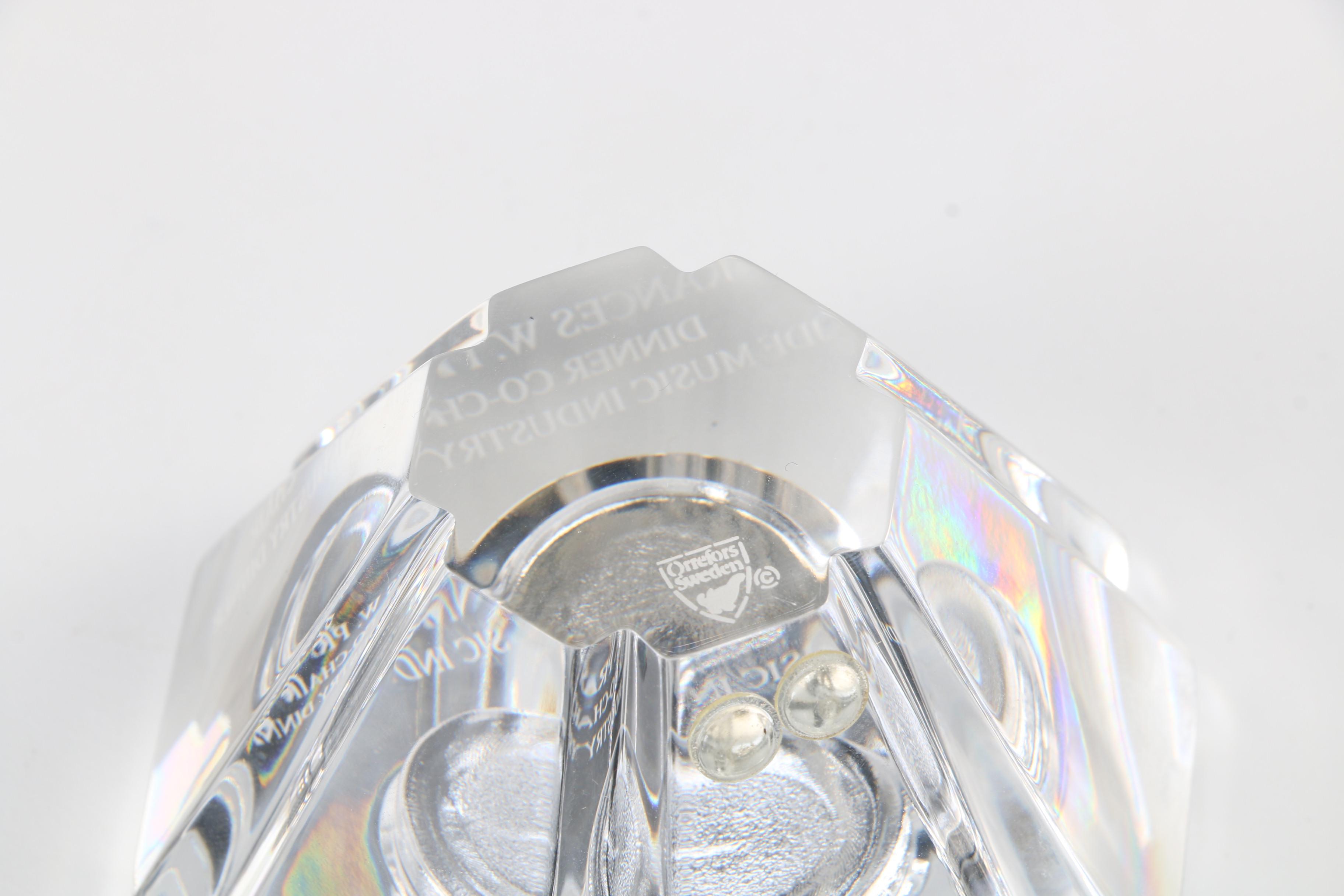 Personalized Orrefors Crystal Desk Clock