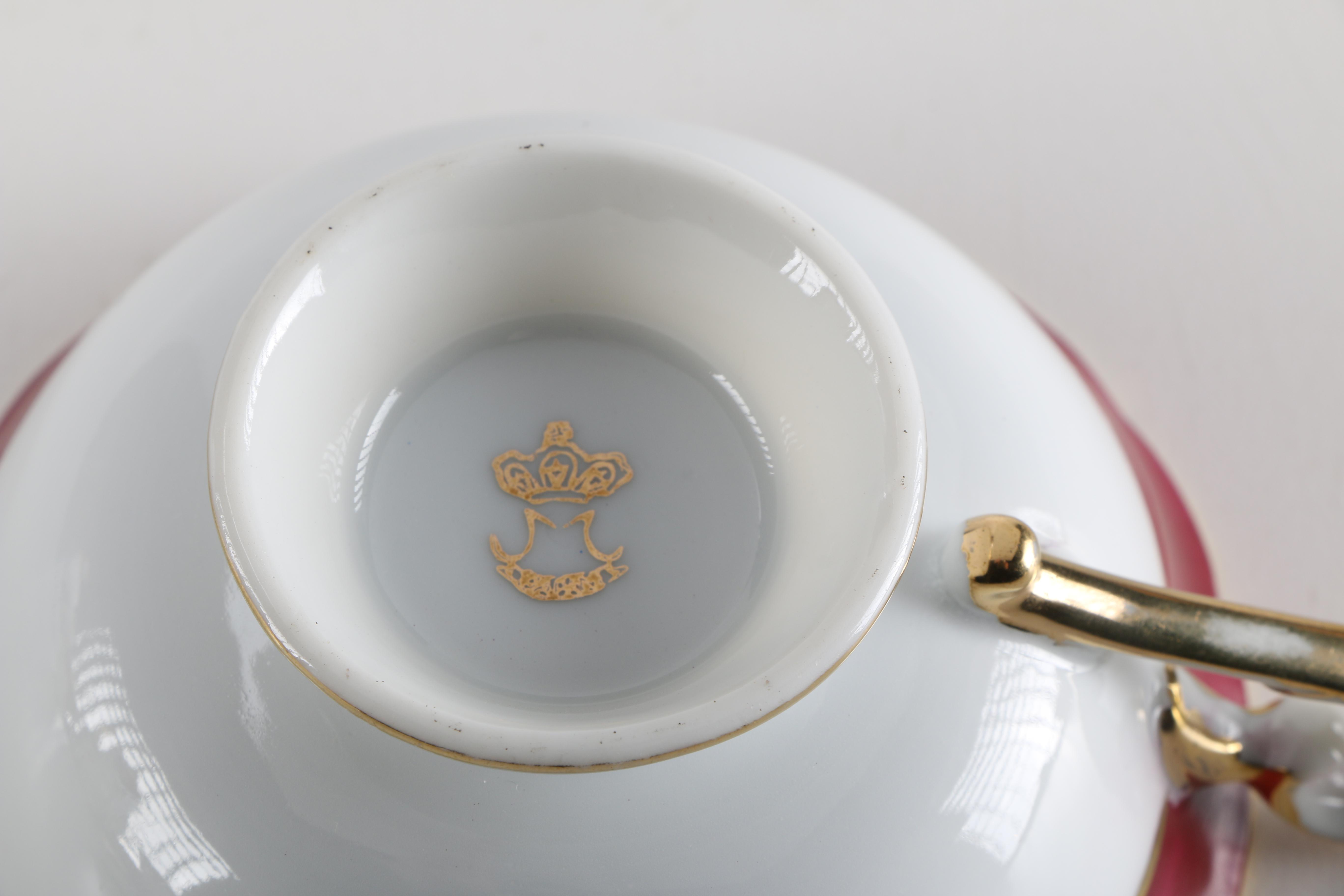Royal Tettau "ROT243" Red and Gold Tea China