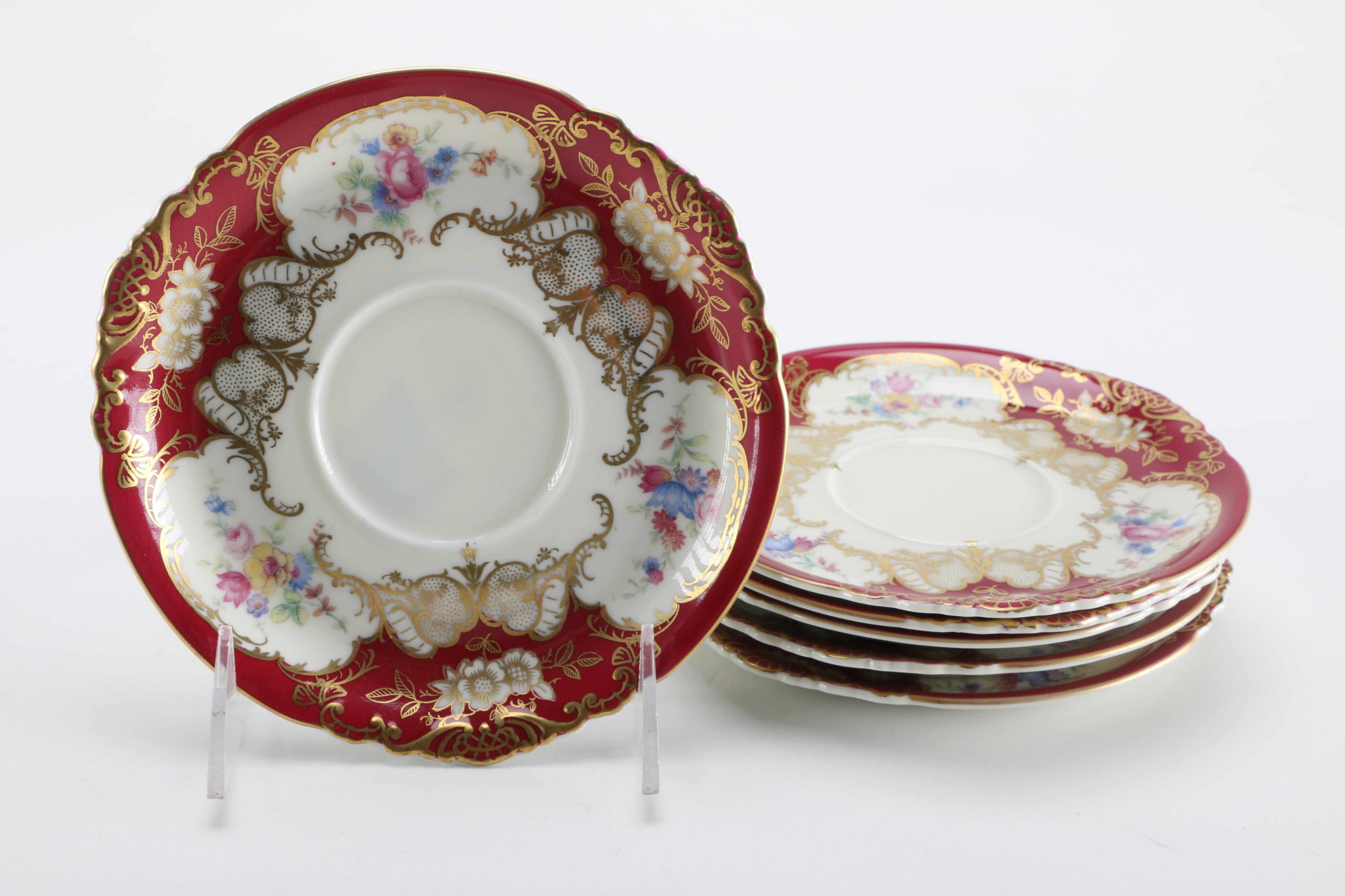 Royal Tettau "ROT243" Red and Gold Tea China