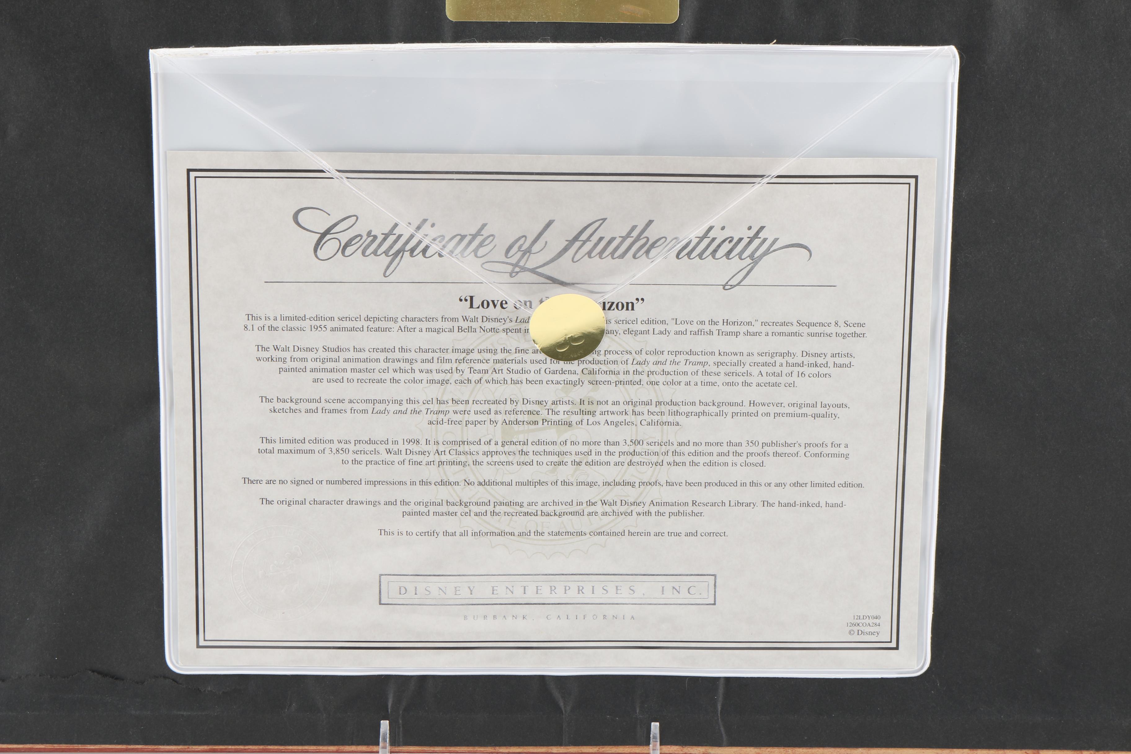 Limited Edition Sericel "Love on the Horizon"