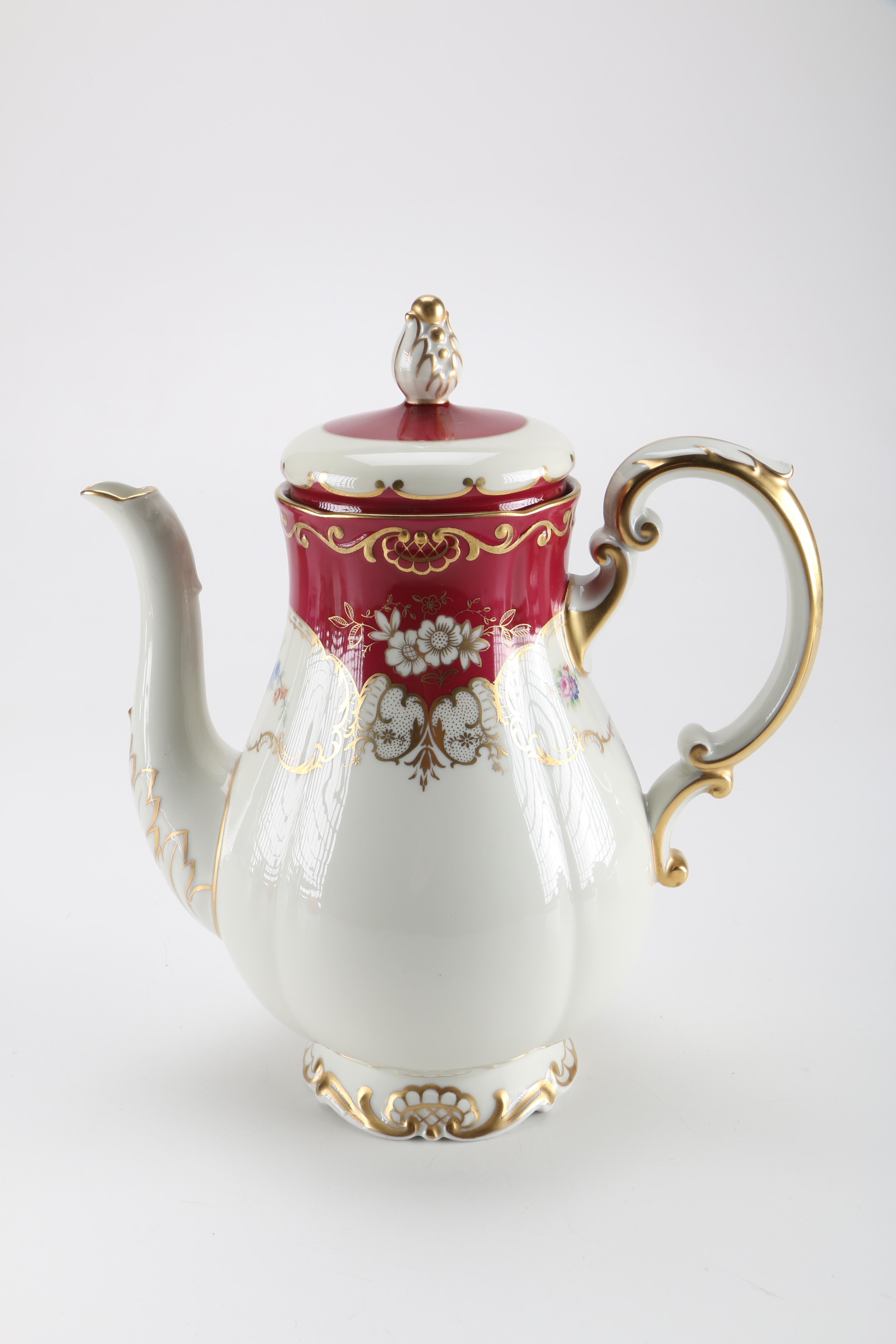 Royal Tettau "ROT243" Red and Gold Tea China