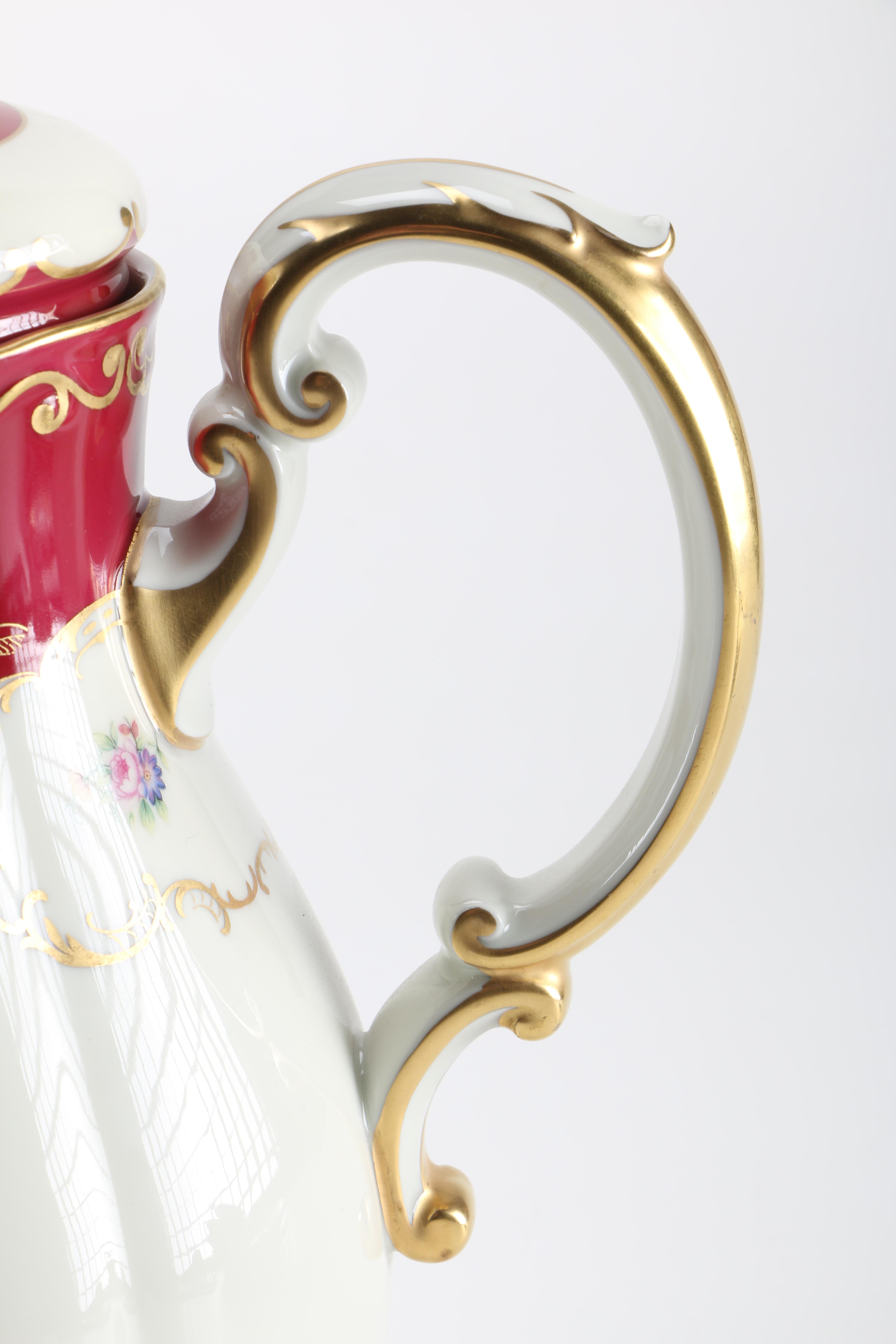 Royal Tettau "ROT243" Red and Gold Tea China