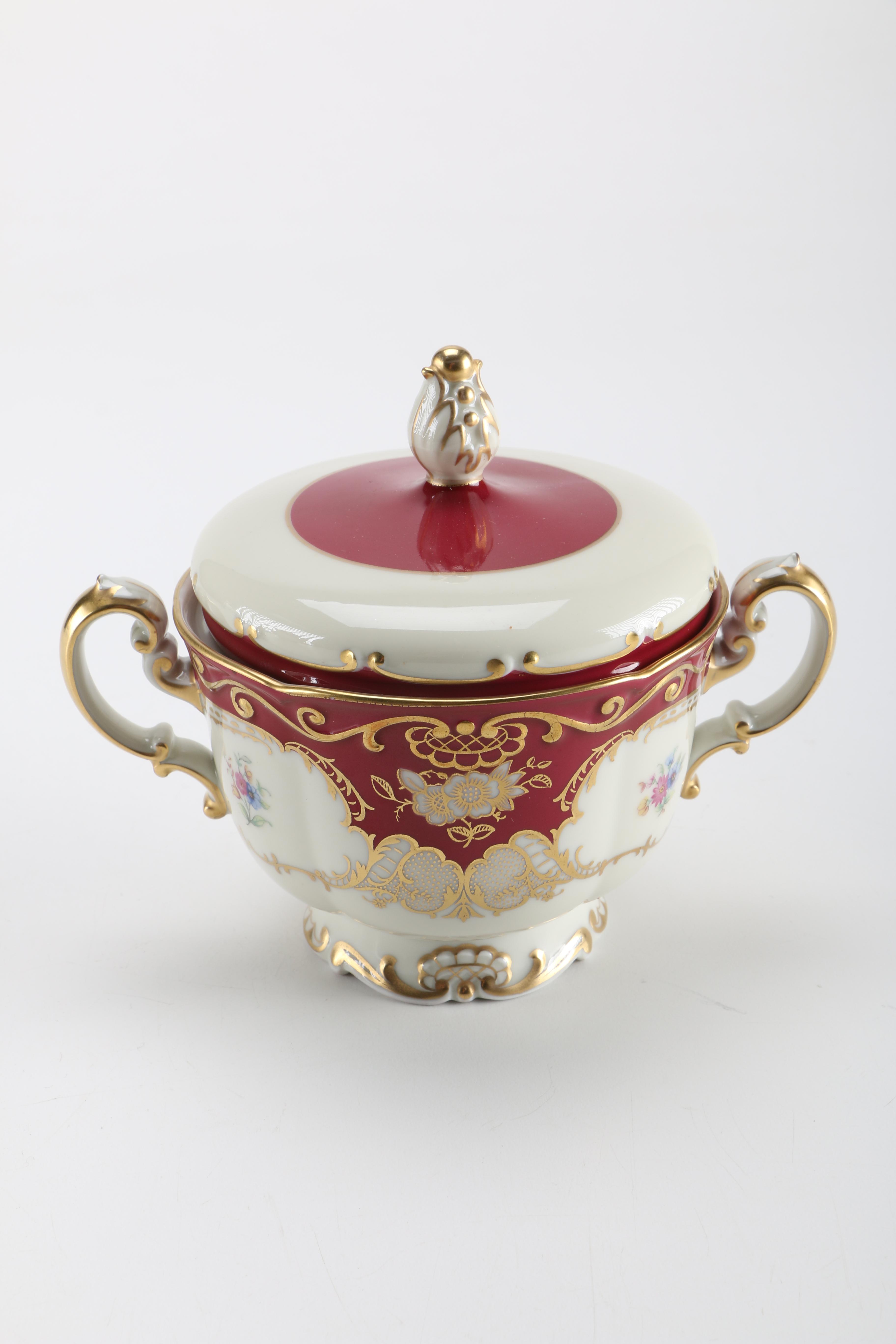 Royal Tettau "ROT243" Red and Gold Tea China