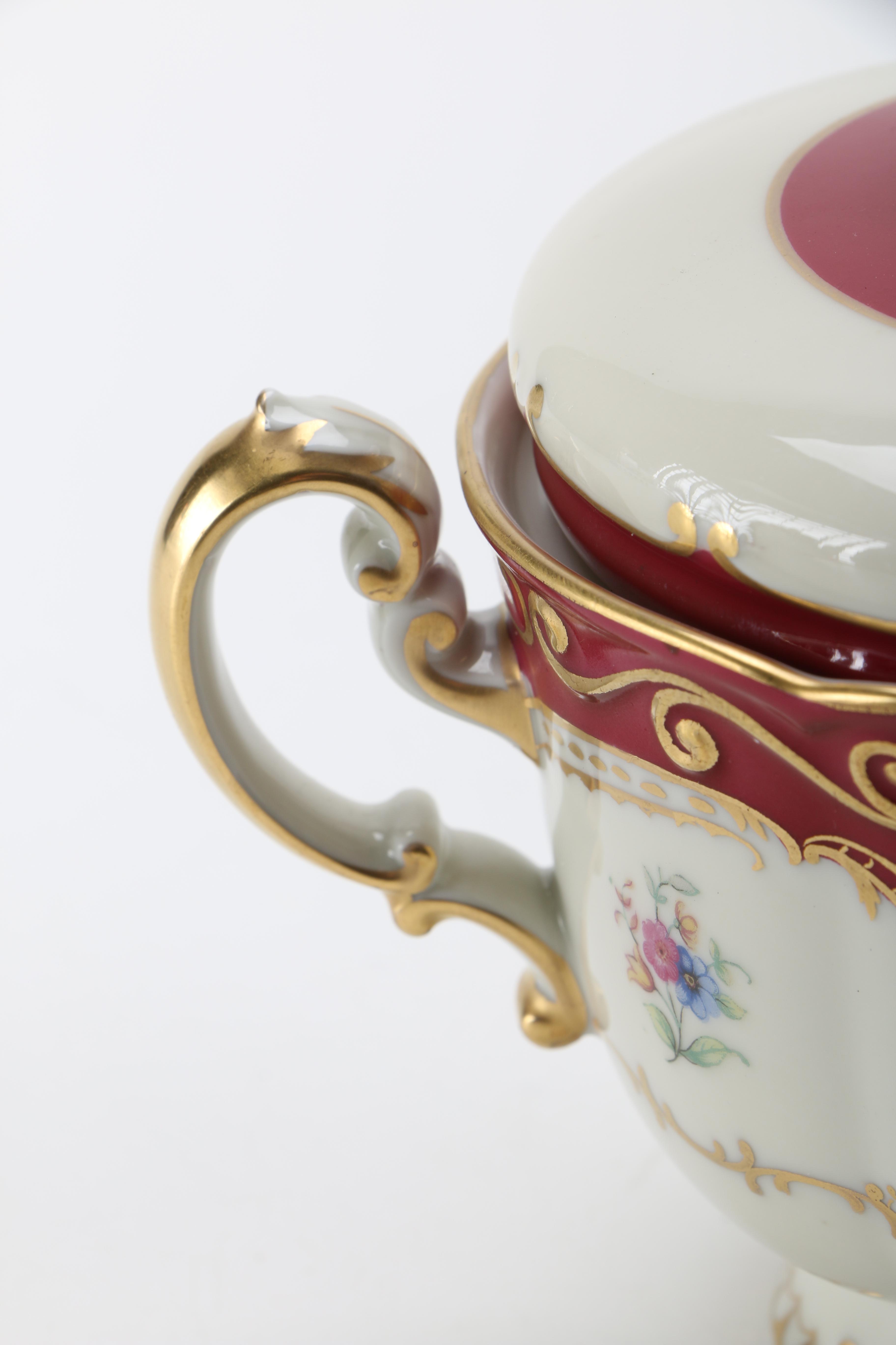 Royal Tettau "ROT243" Red and Gold Tea China