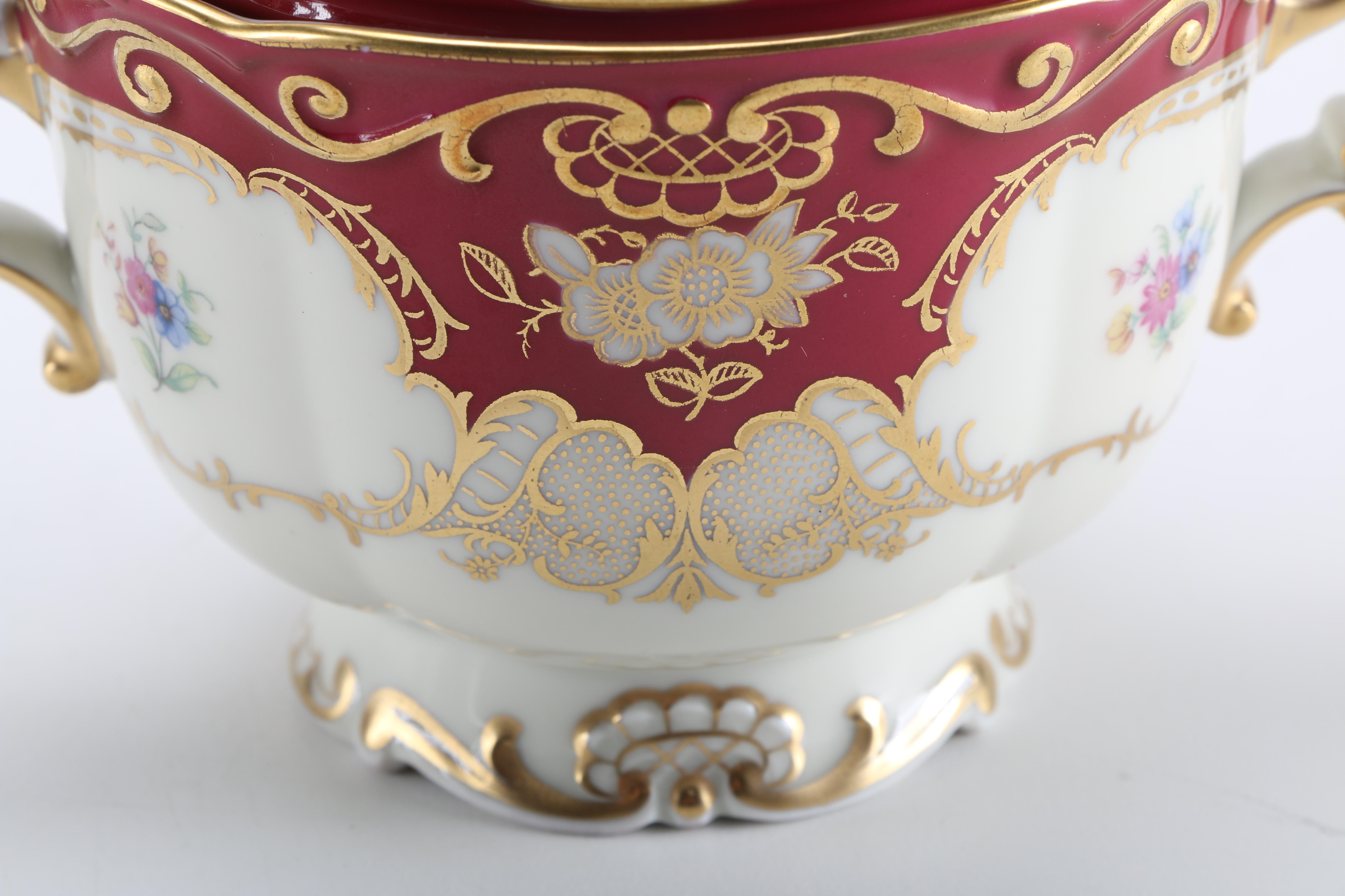 Royal Tettau "ROT243" Red and Gold Tea China