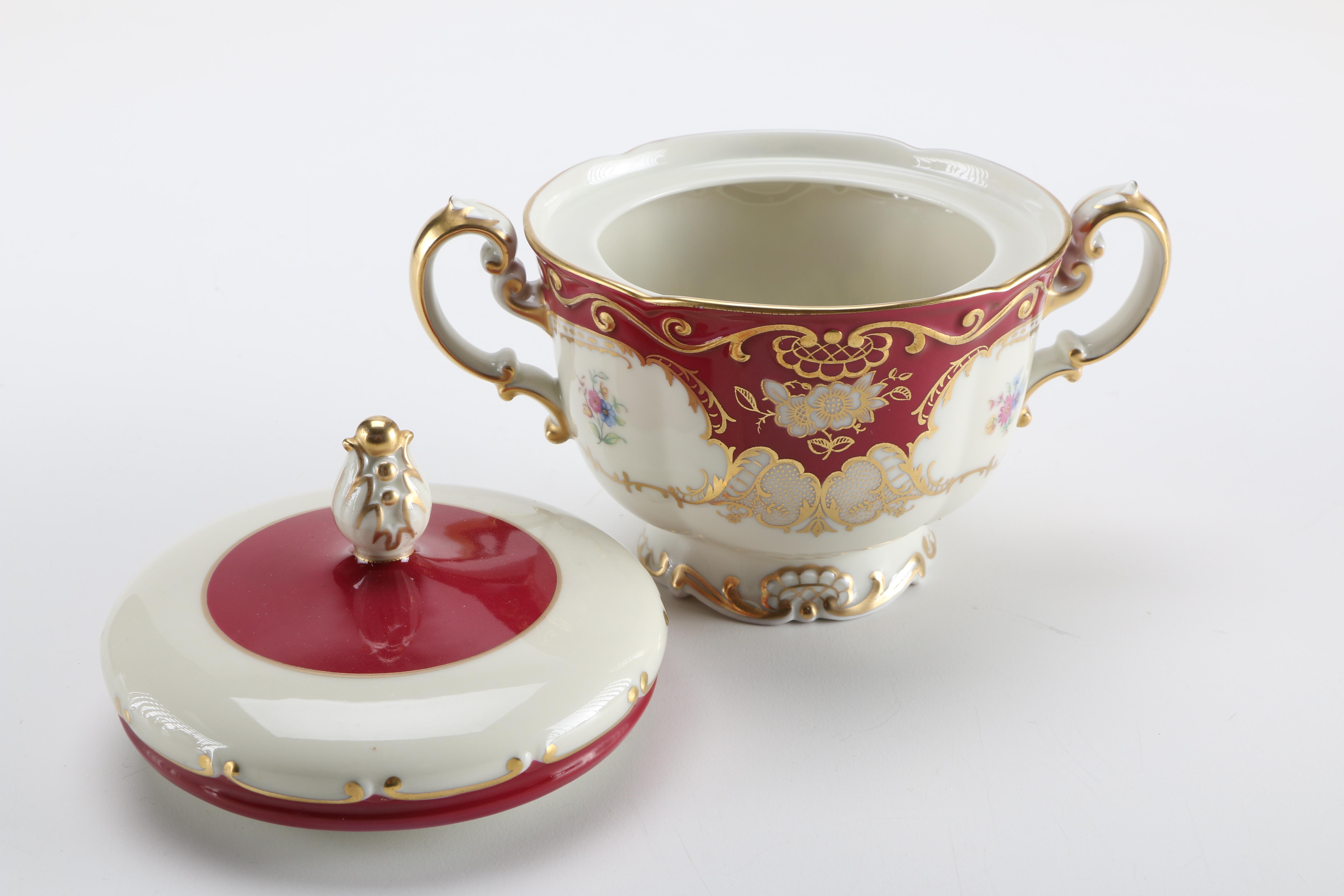 Royal Tettau "ROT243" Red and Gold Tea China