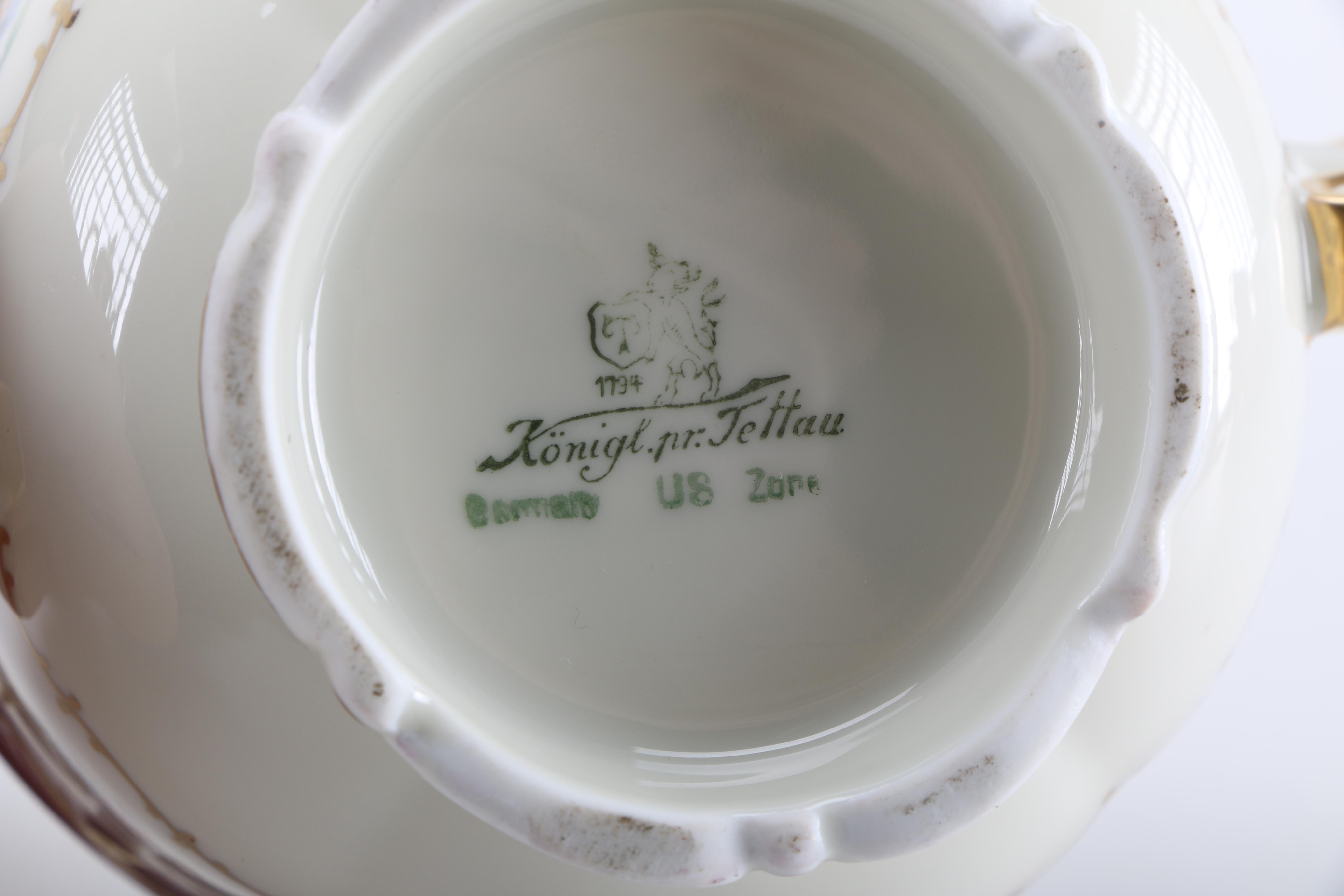 Royal Tettau "ROT243" Red and Gold Tea China