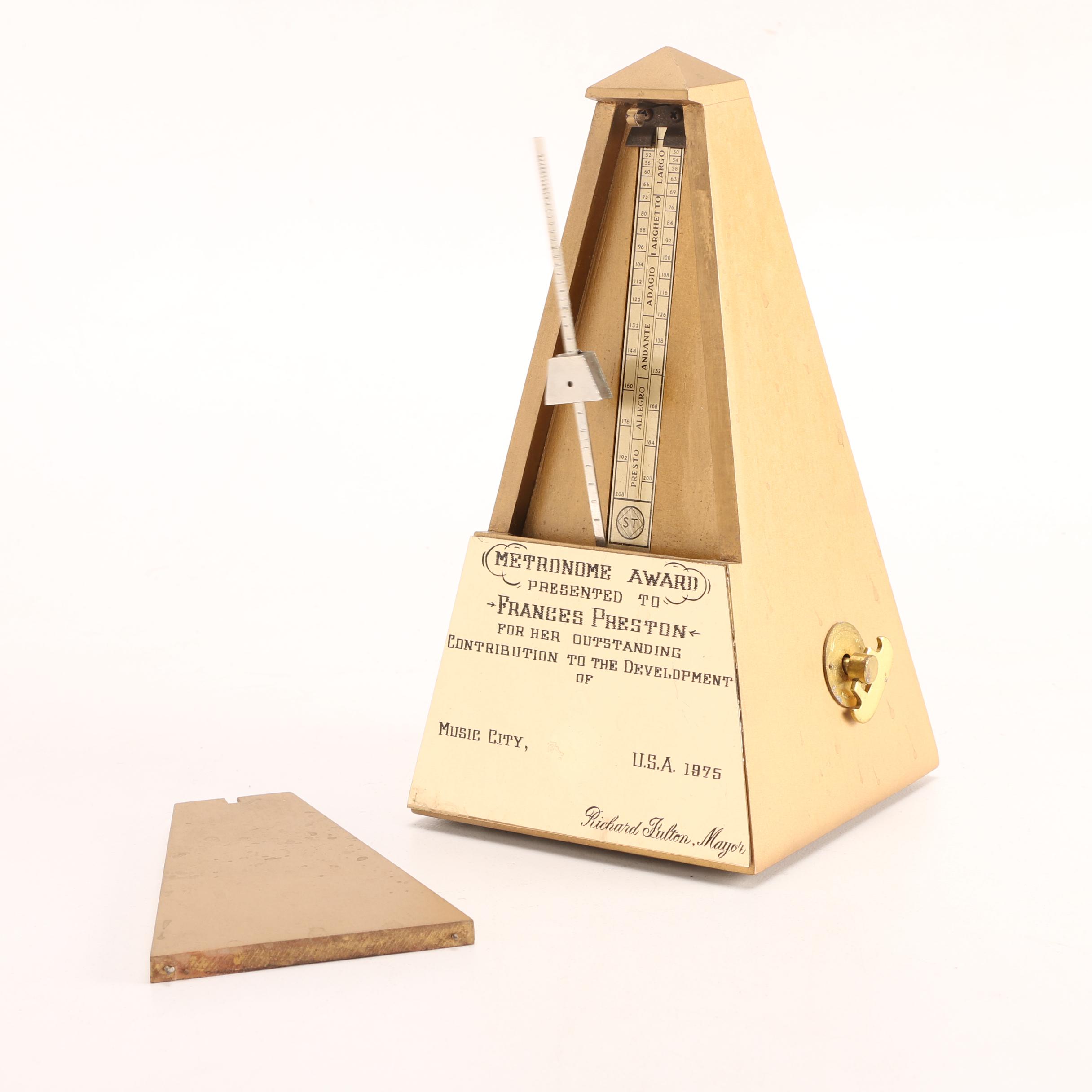 Vintage Metronome Award to Frances W. Preston