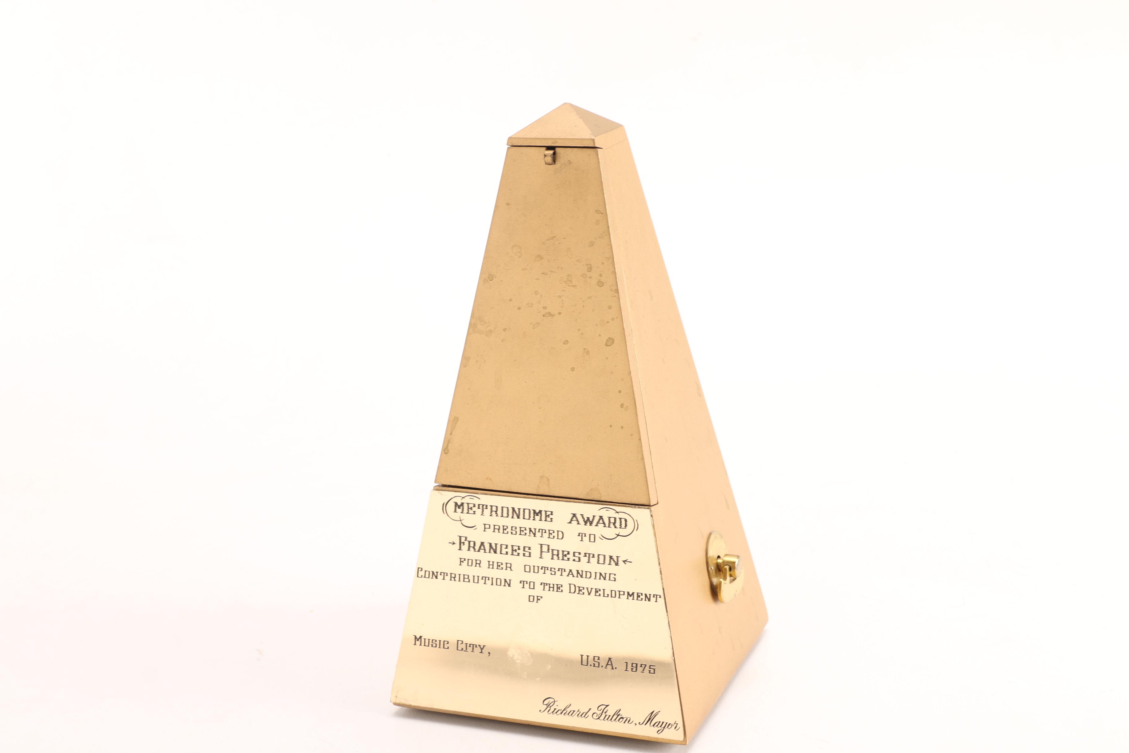 Vintage Metronome Award to Frances W. Preston