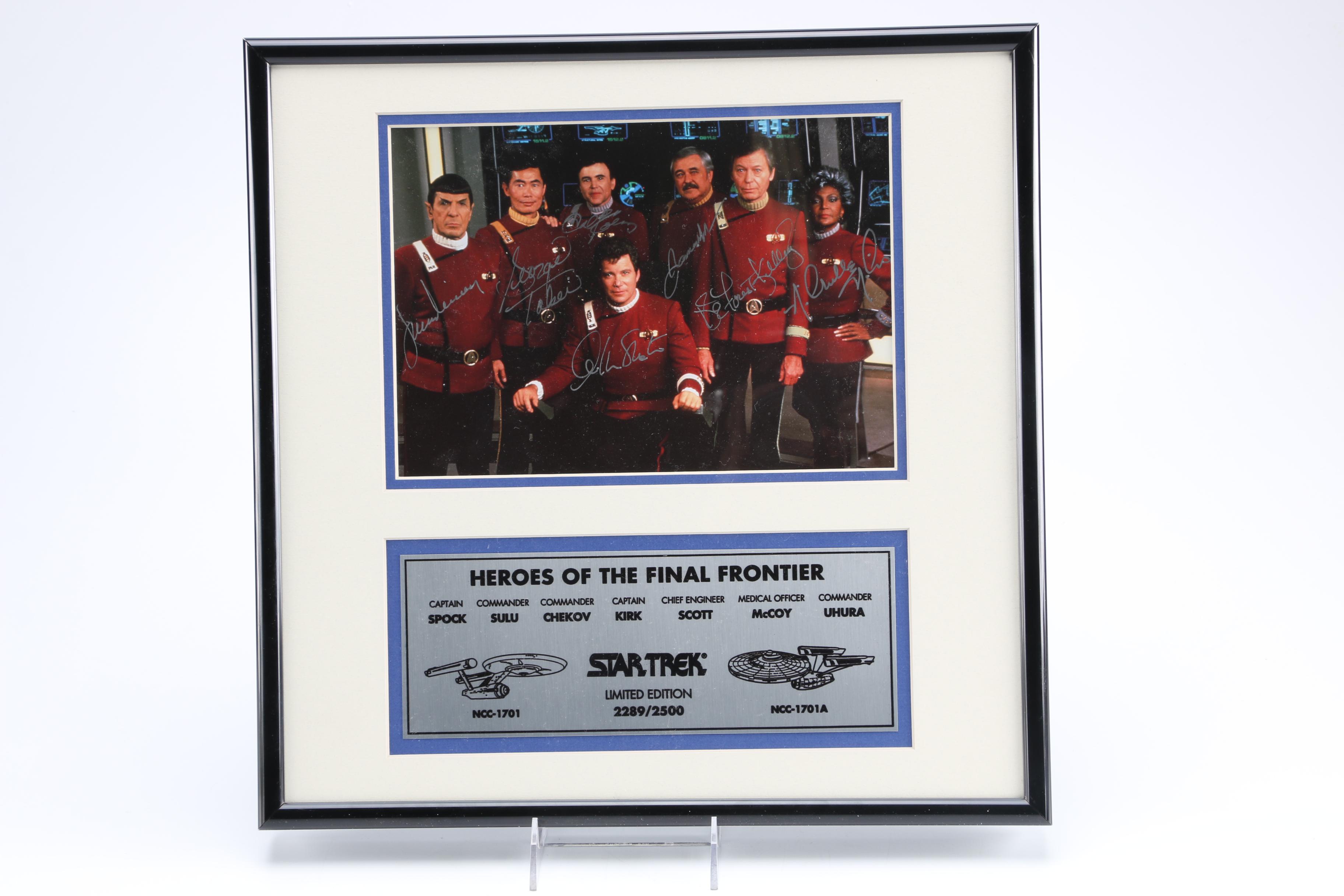 "Star Trek: The Original Series" Signed Cast Photo with Plaque