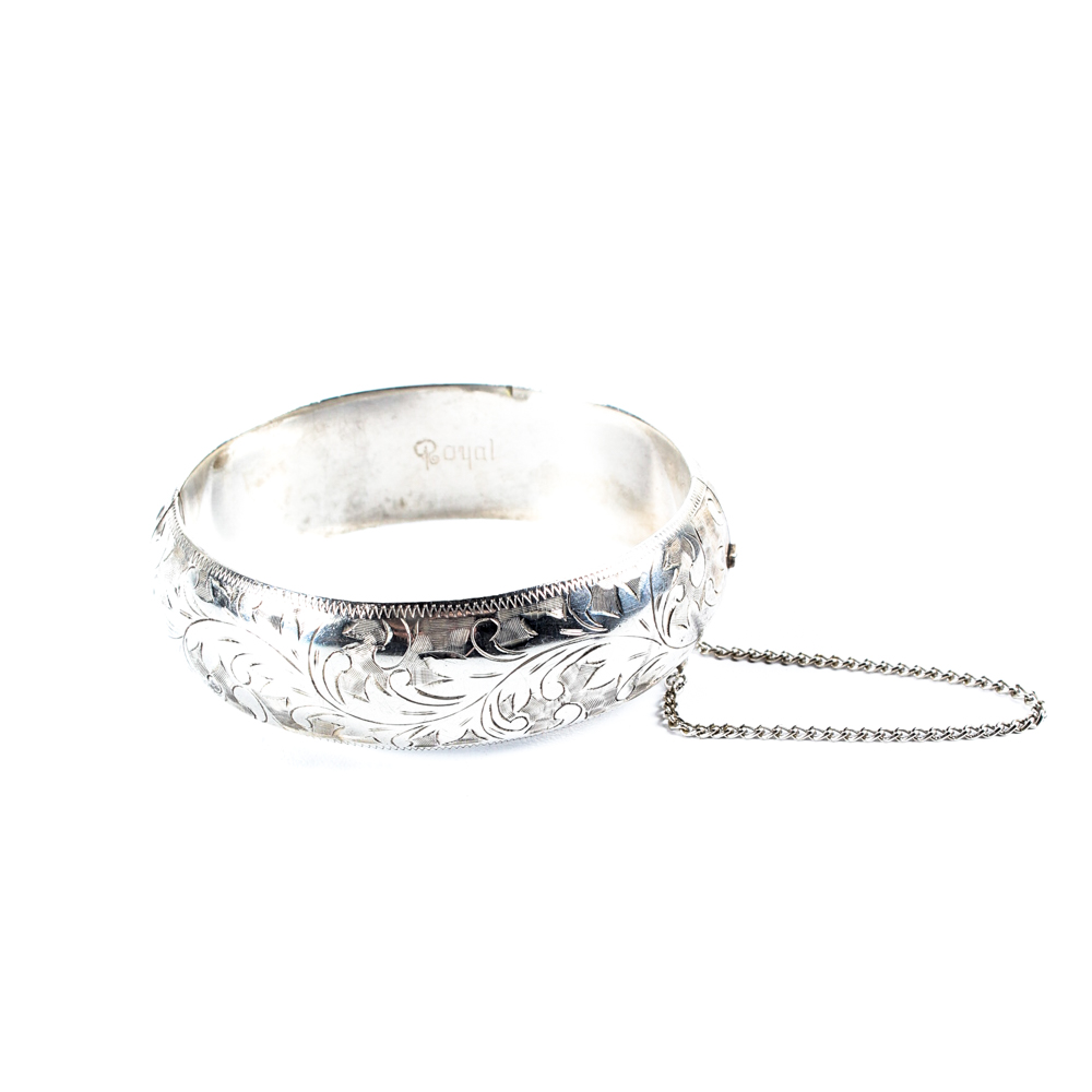 Sterling Silver Hinged Bangle