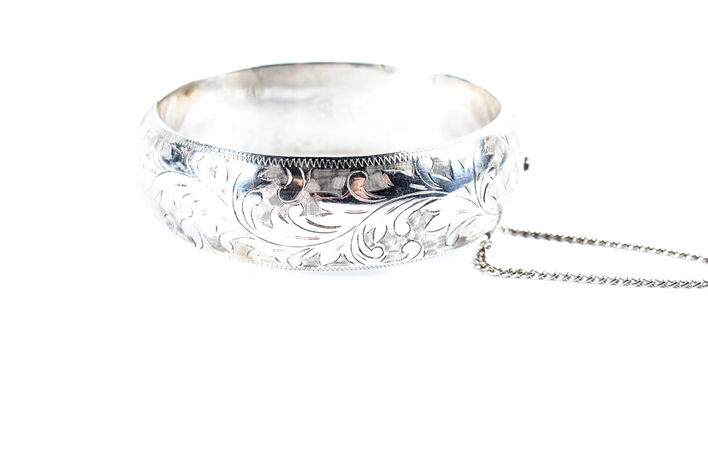 Sterling Silver Hinged Bangle