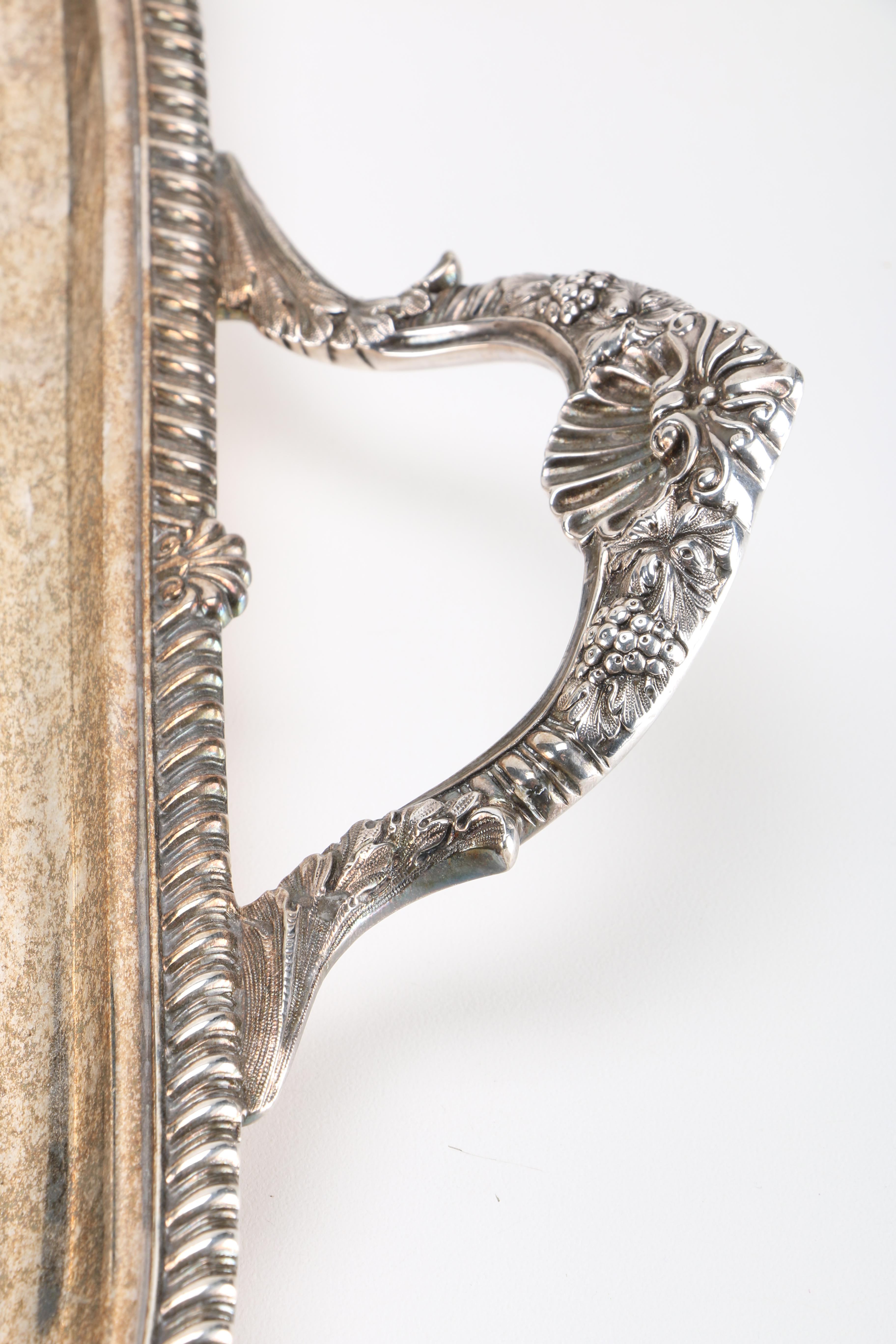 Pair of Large Silver Plate Serving Trays