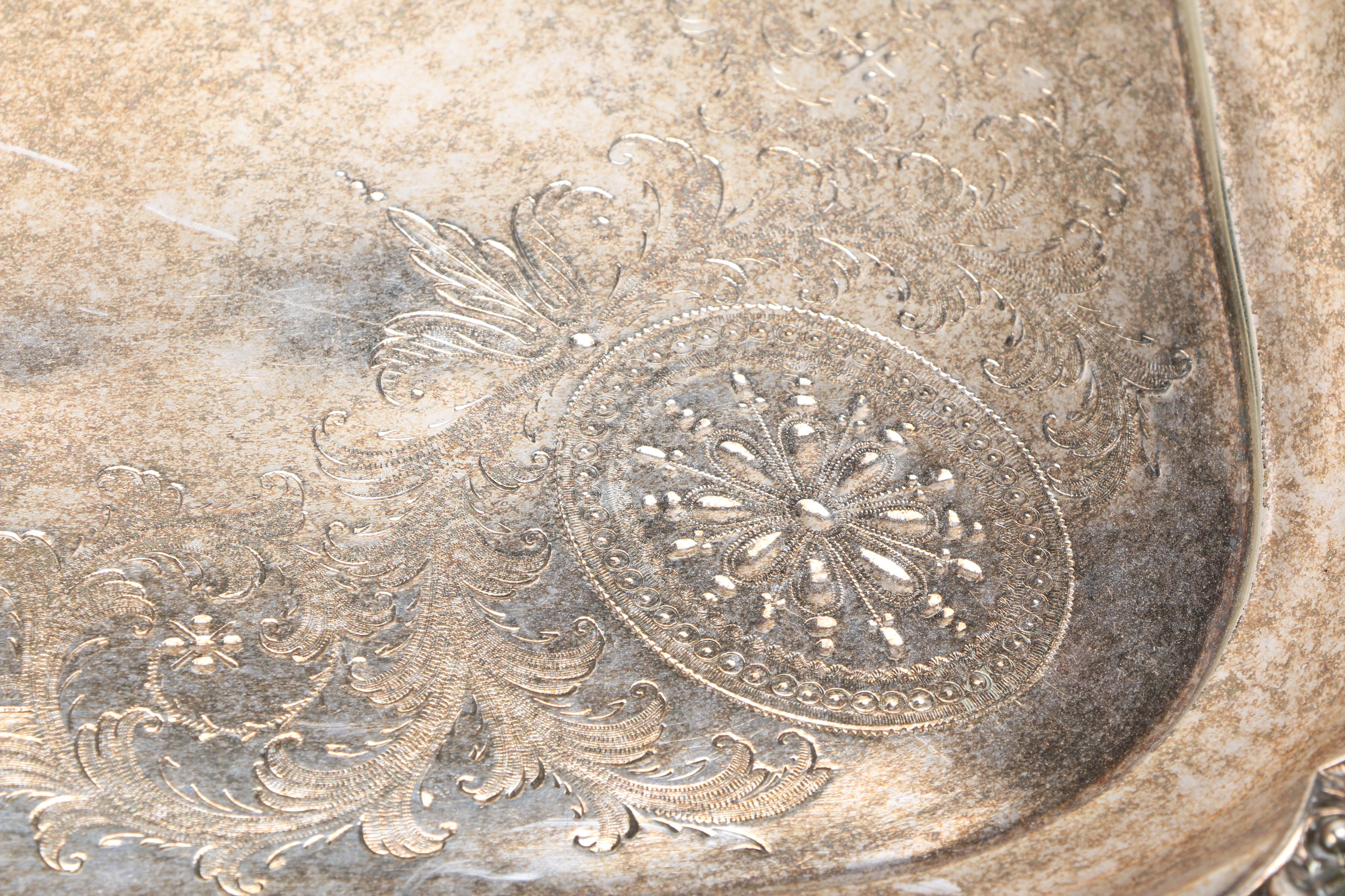 Pair of Large Silver Plate Serving Trays