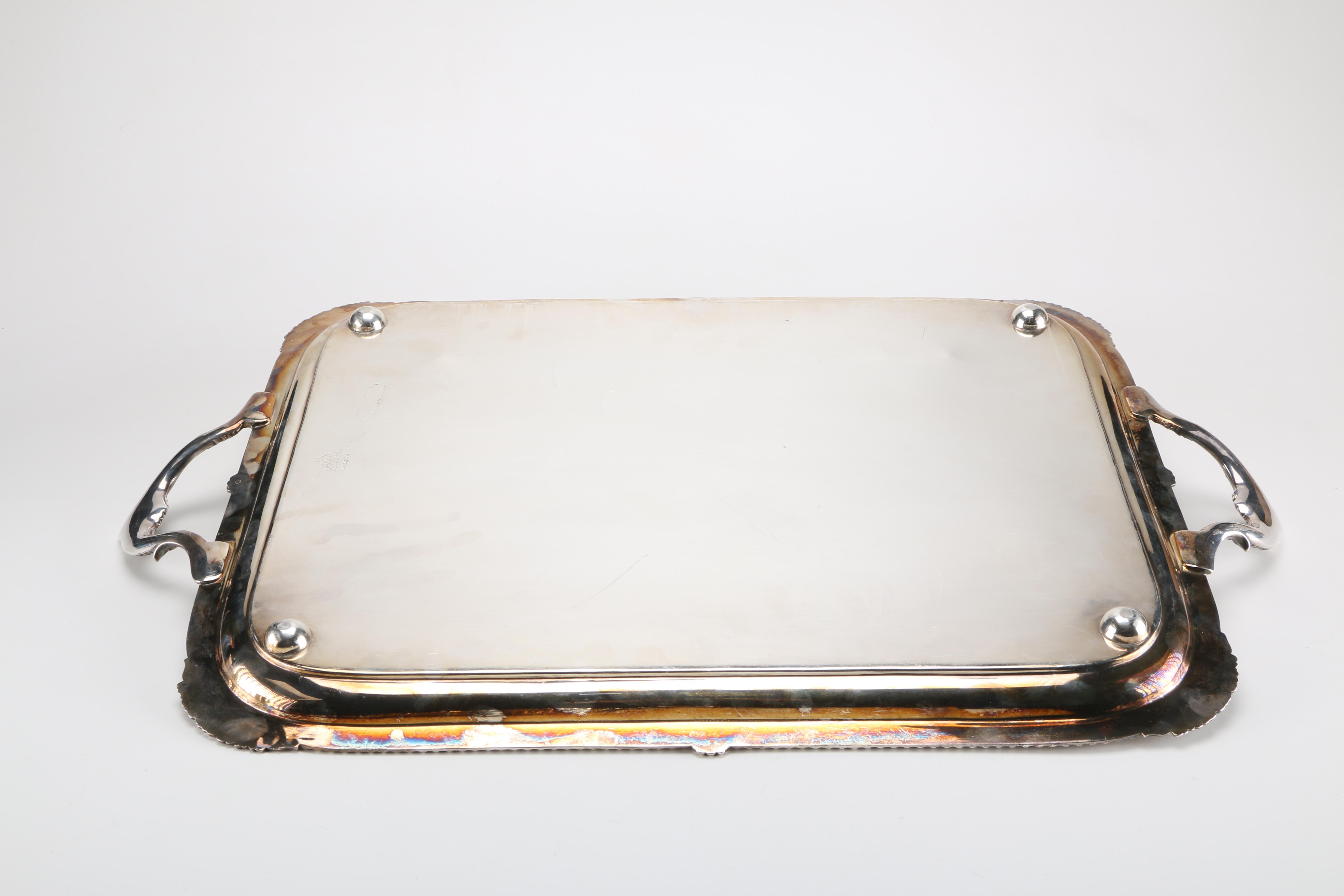 Pair of Large Silver Plate Serving Trays