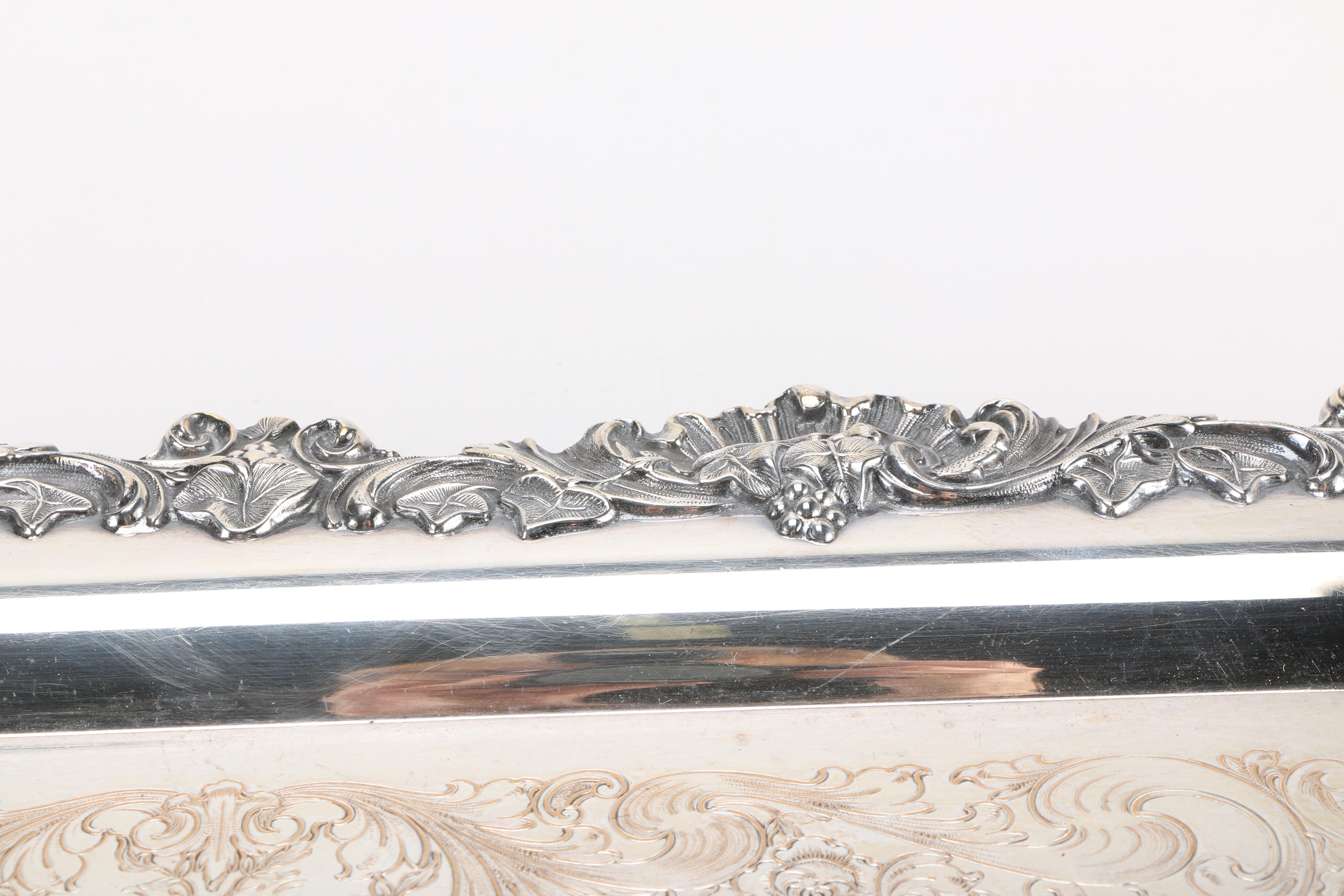 Pair of Large Silver Plate Serving Trays