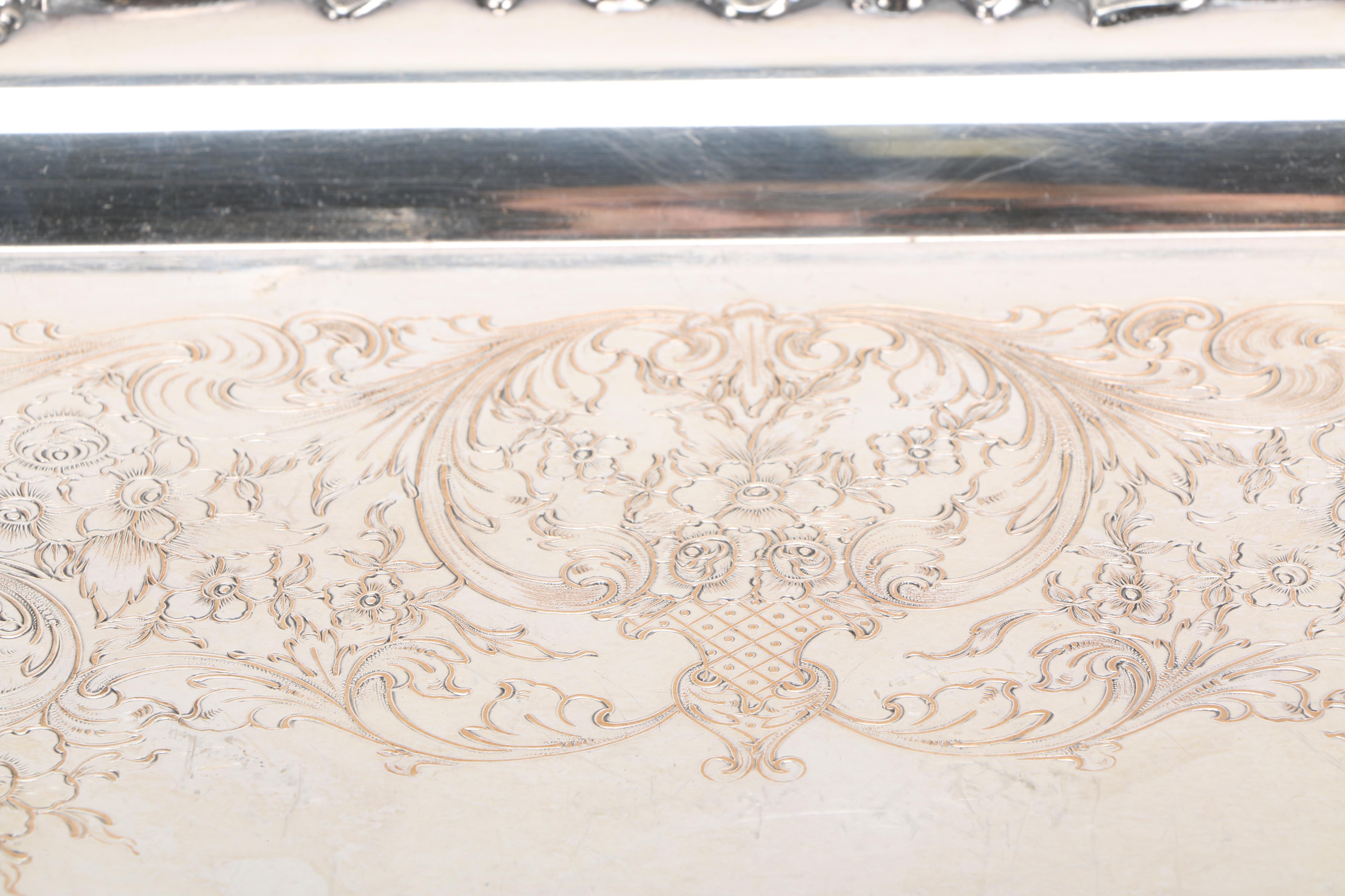 Pair of Large Silver Plate Serving Trays