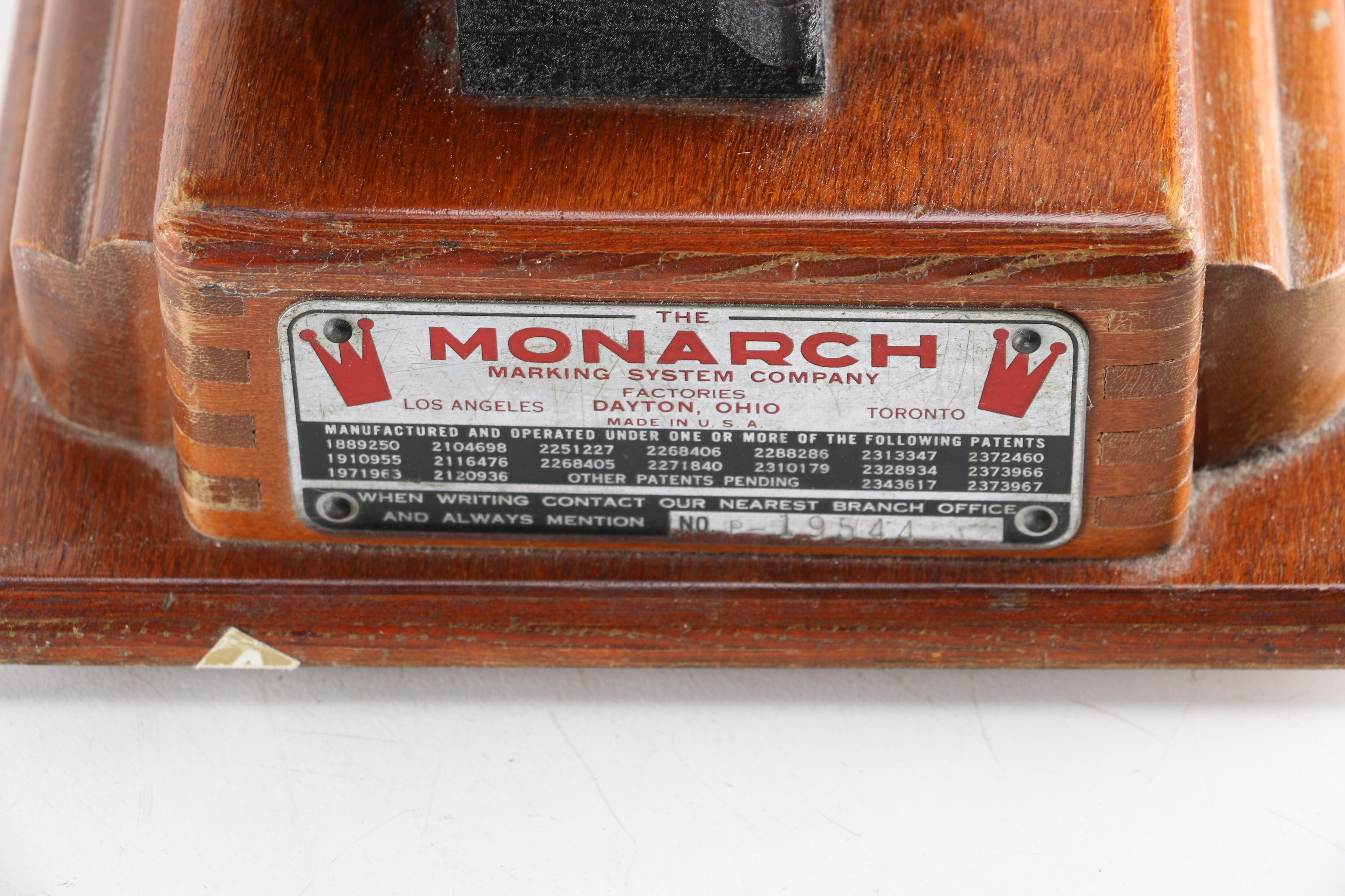 Vintage Monarch Marking System Price Tag Machine