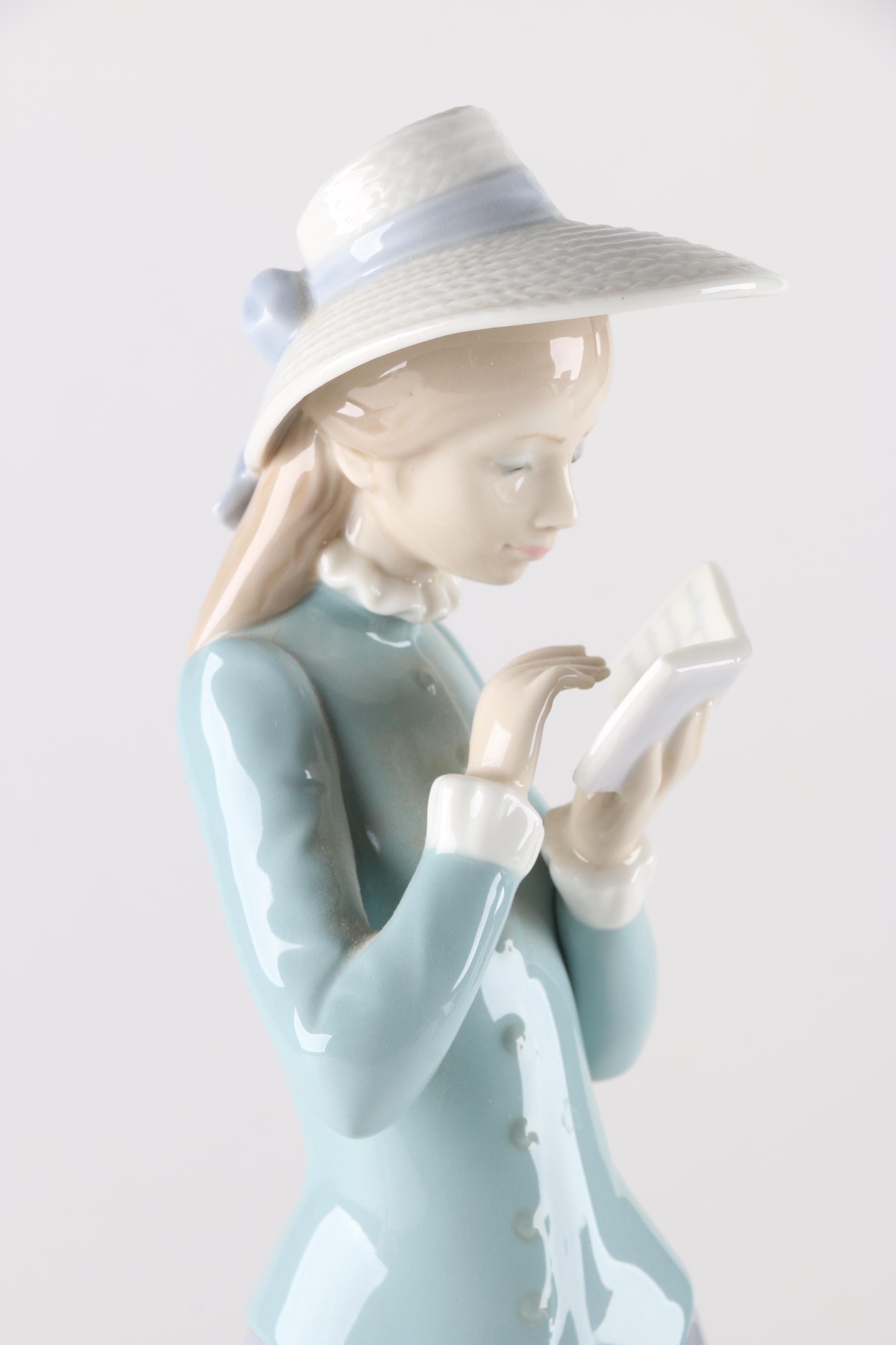 Lladró "Girl Reading Book" Porcelain Figurine