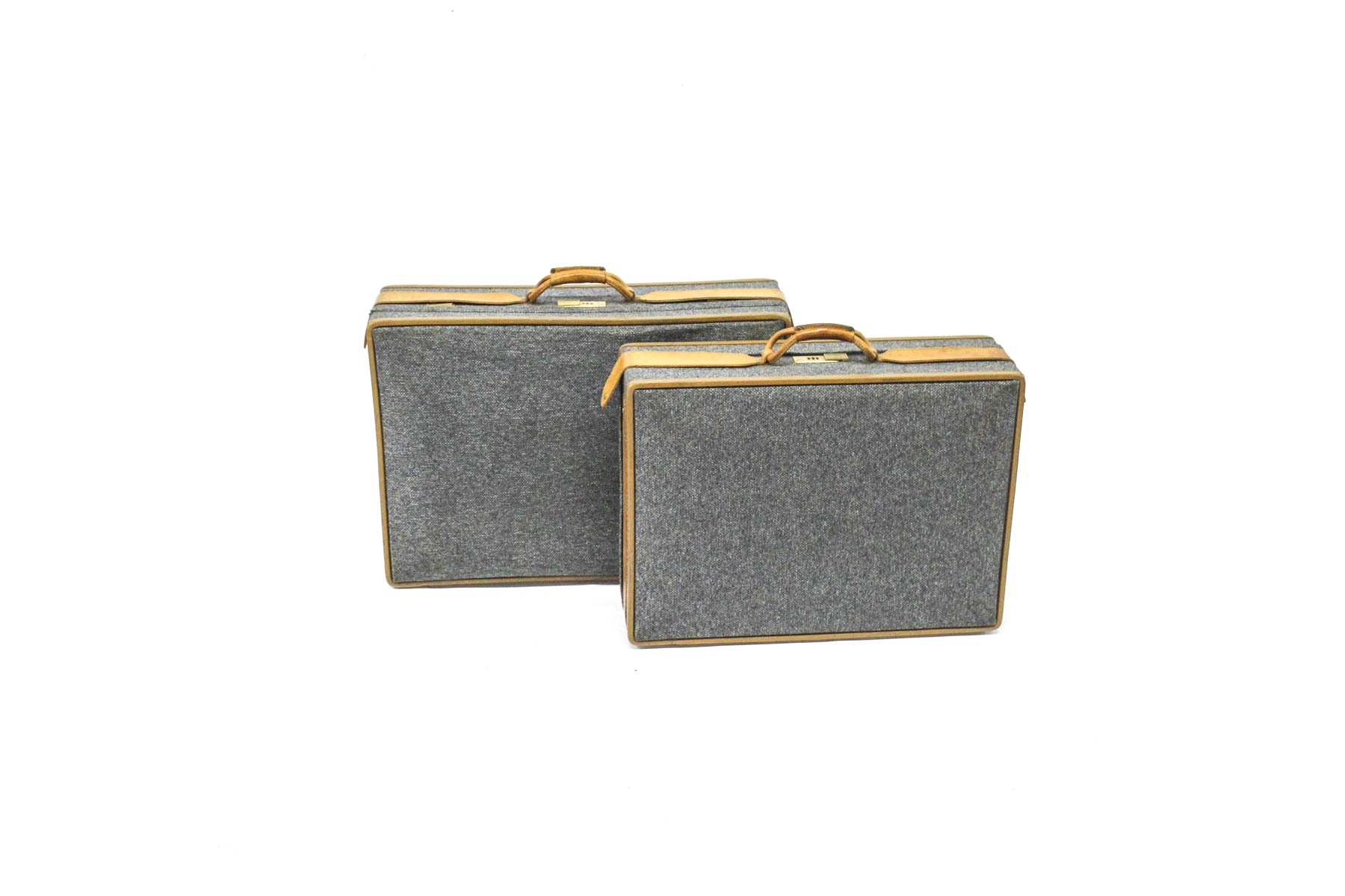 Pair Of Vintage Hartmann Luggage Cloth Suitcases