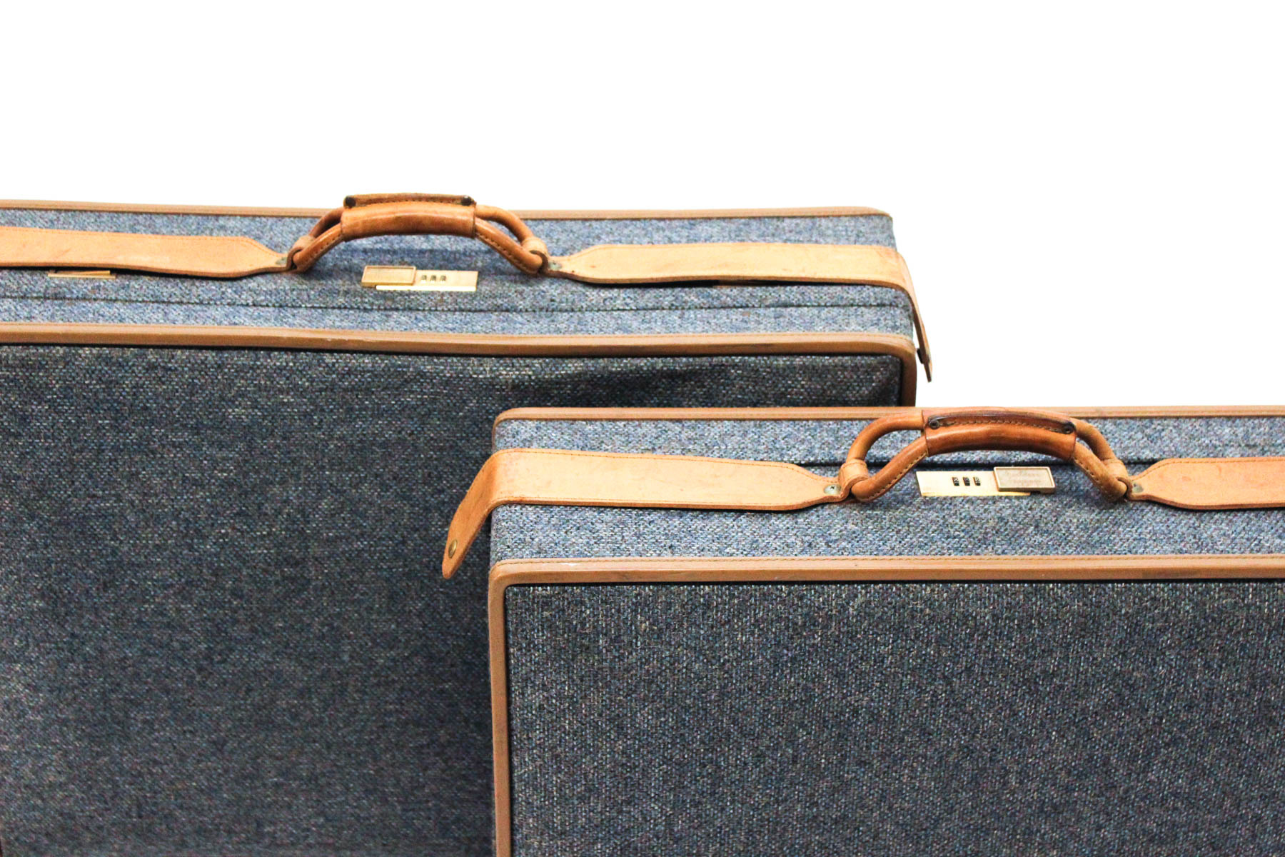 Pair Of Vintage Hartmann Luggage Cloth Suitcases