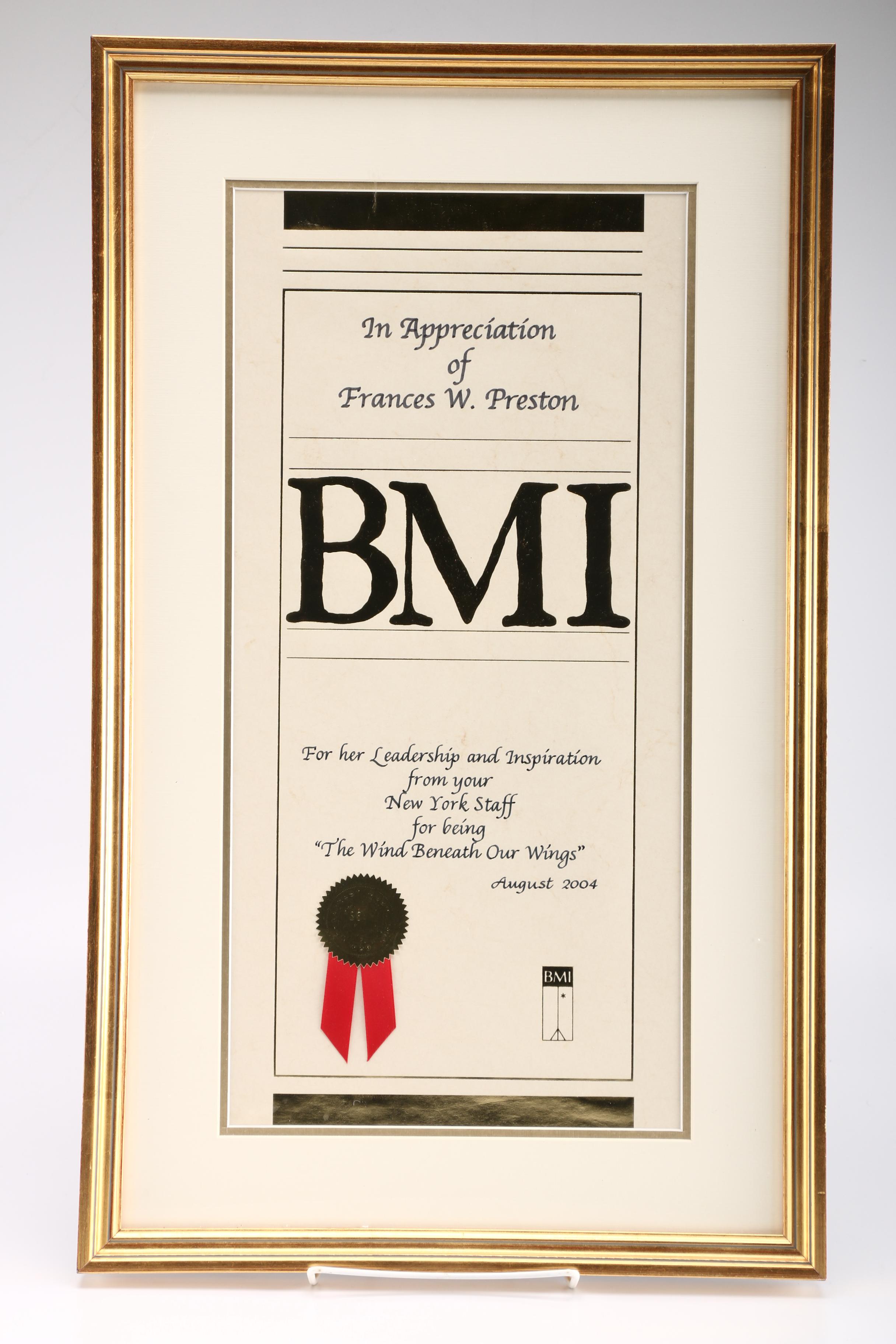 Collection of BMI Memorabilia