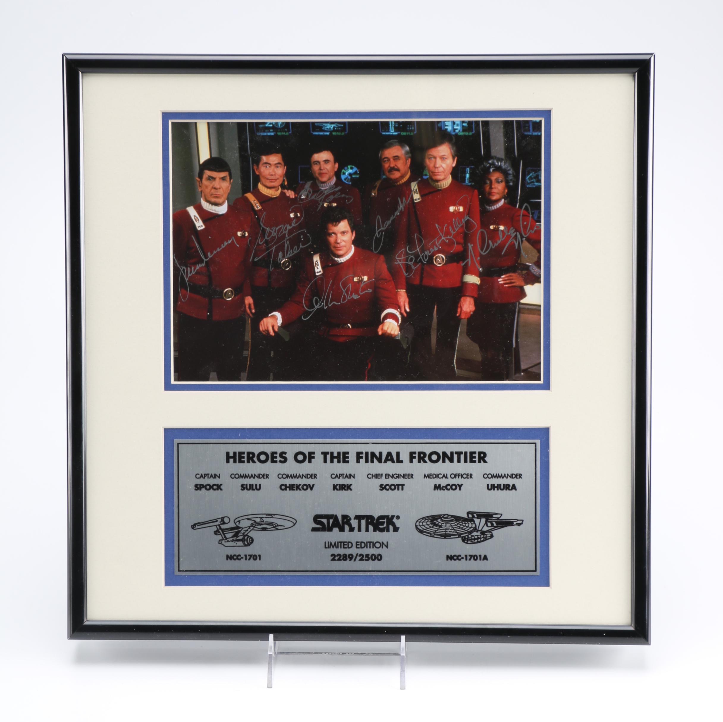 "Star Trek: The Original Series" Signed Cast Photo with Plaque