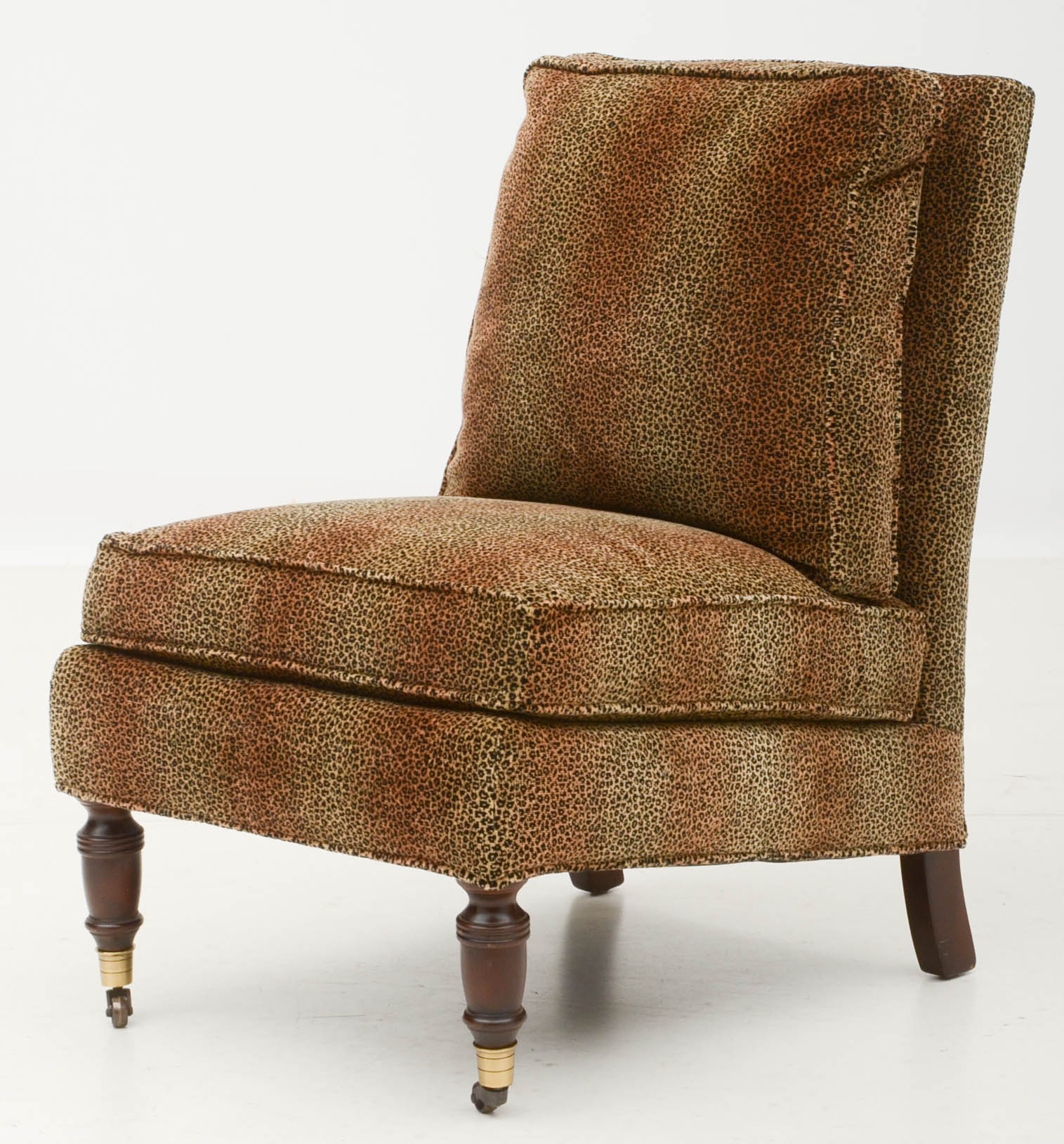 Pair of Leopard Print Upholstered Armless Side Chairs Susan had in Her Studio Dressing Room in Los Angeles