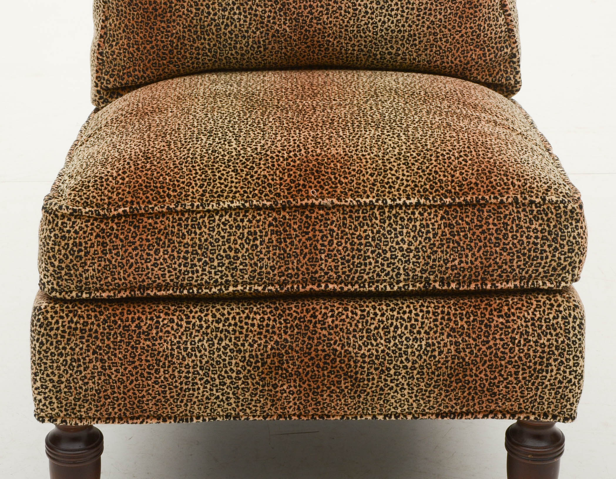 Pair of Leopard Print Upholstered Armless Side Chairs Susan had in Her Studio Dressing Room in Los Angeles