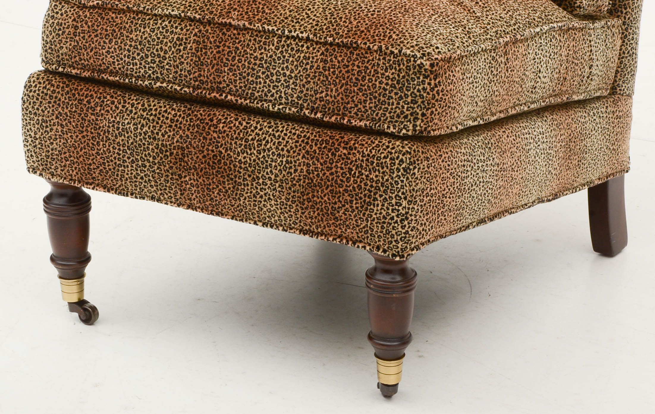 Pair of Leopard Print Upholstered Armless Side Chairs Susan had in Her Studio Dressing Room in Los Angeles