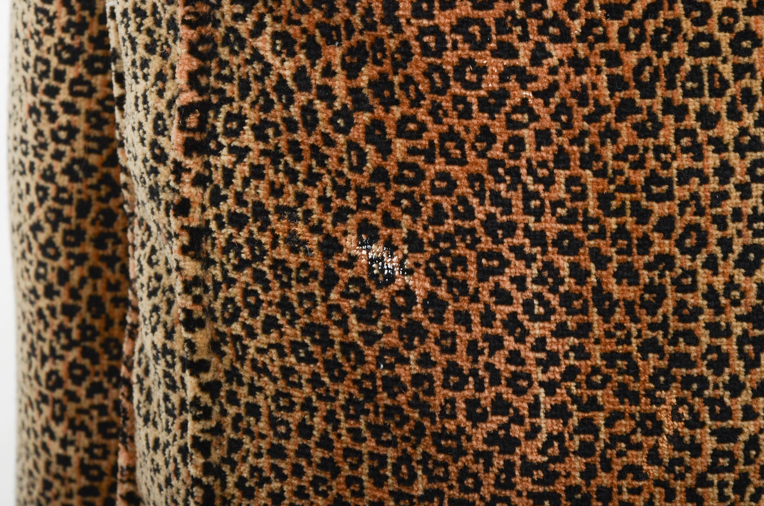 Pair of Leopard Print Upholstered Armless Side Chairs Susan had in Her Studio Dressing Room in Los Angeles