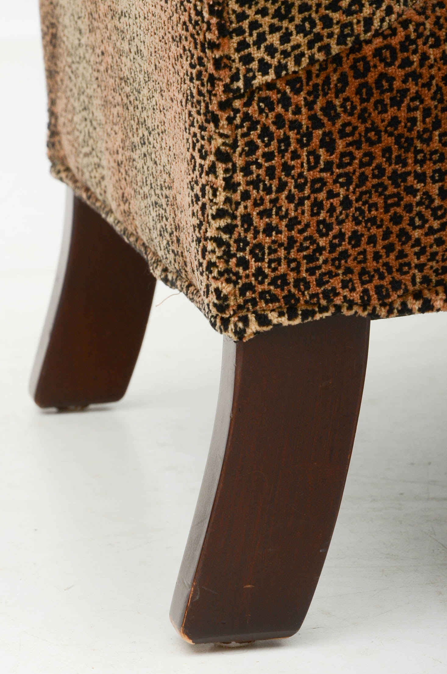 Pair of Leopard Print Upholstered Armless Side Chairs Susan had in Her Studio Dressing Room in Los Angeles