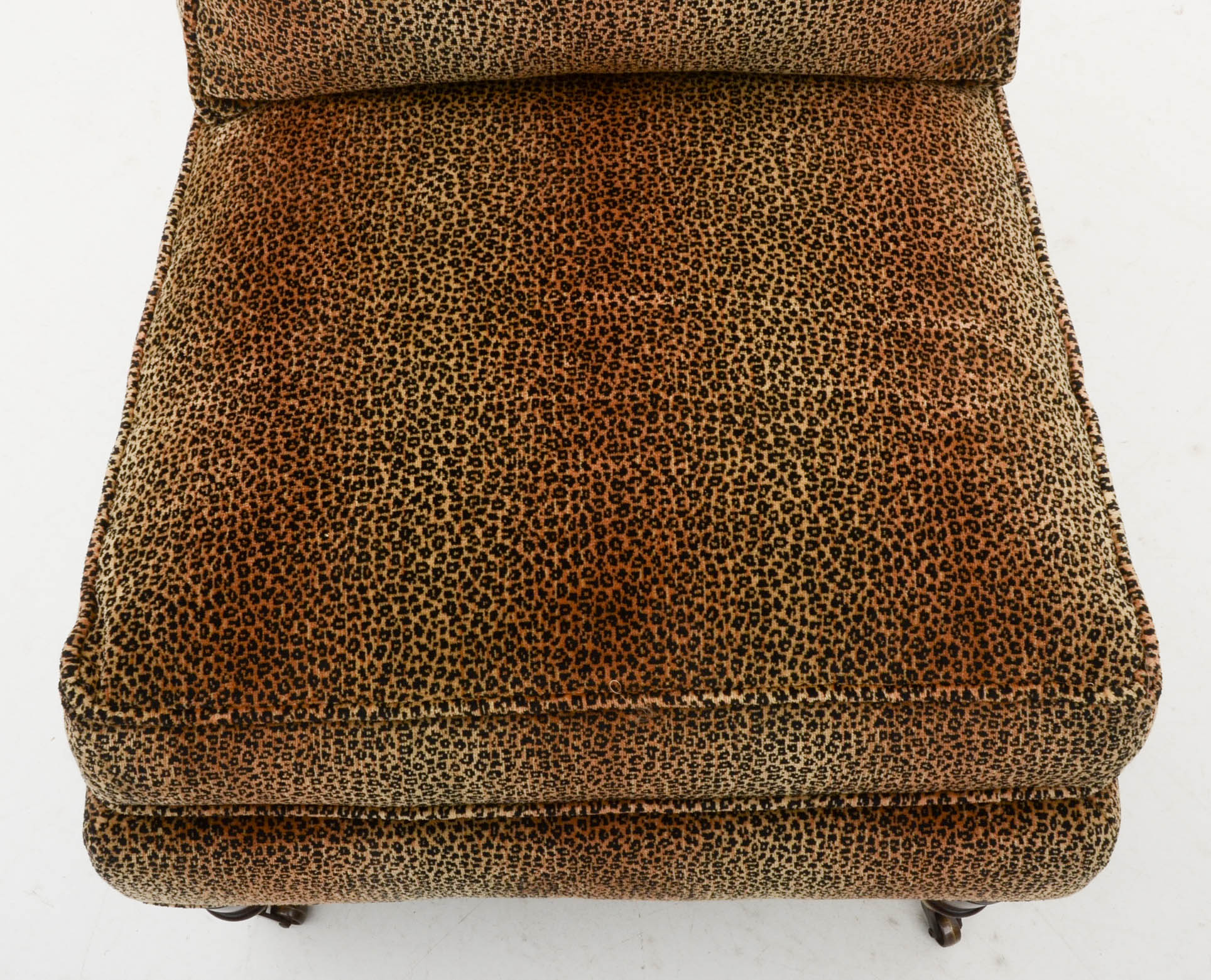 Pair of Leopard Print Upholstered Armless Side Chairs Susan had in Her Studio Dressing Room in Los Angeles