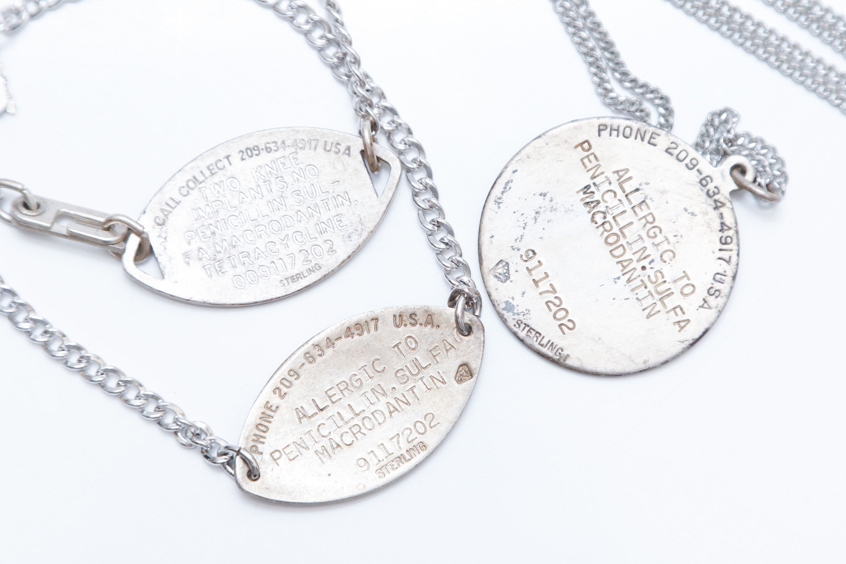 Sterling Silver Medical Alert ID Tags