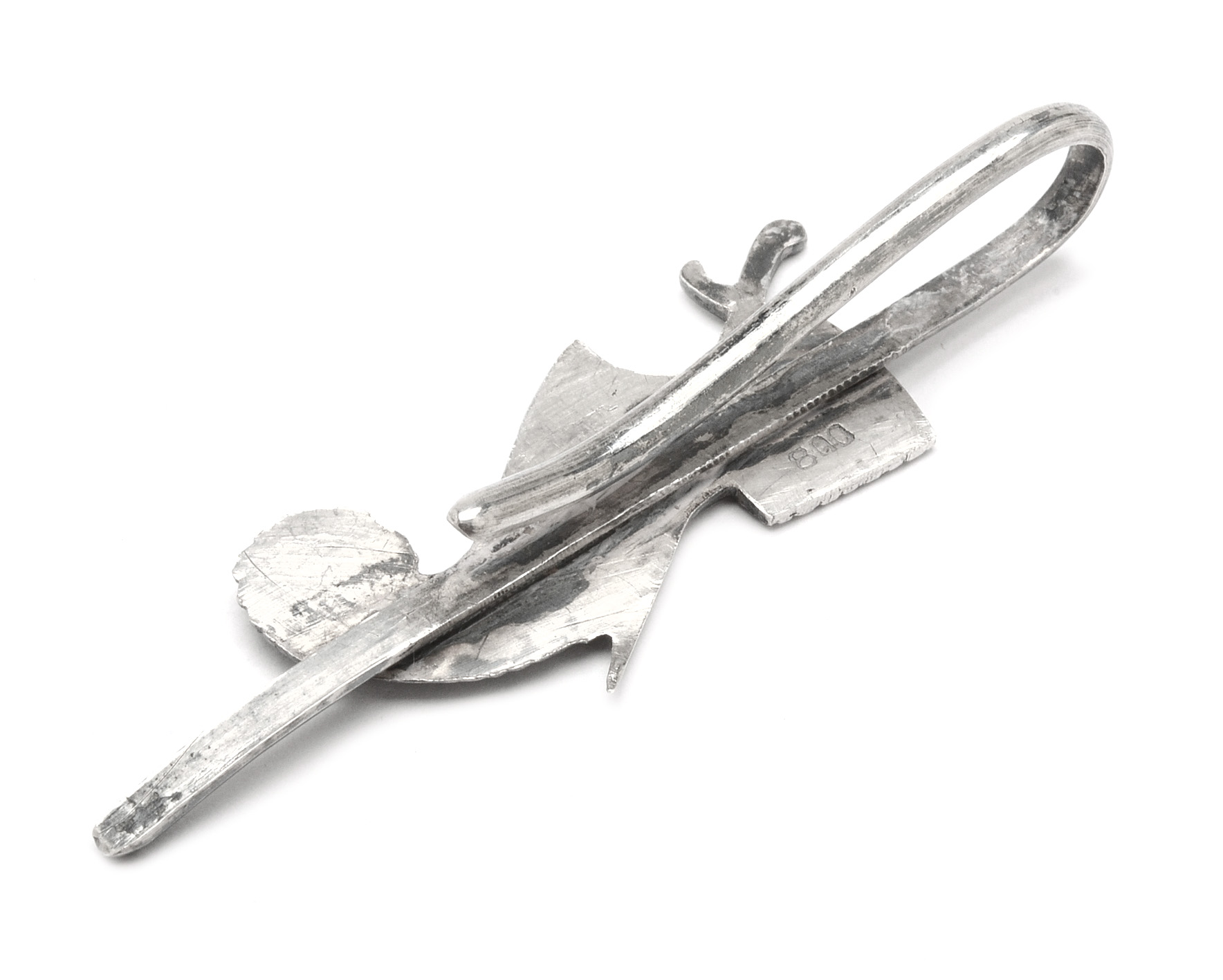 Vintage 800 Silver Greek Tsarouhi Shoe Sword Dagger Tie Clip