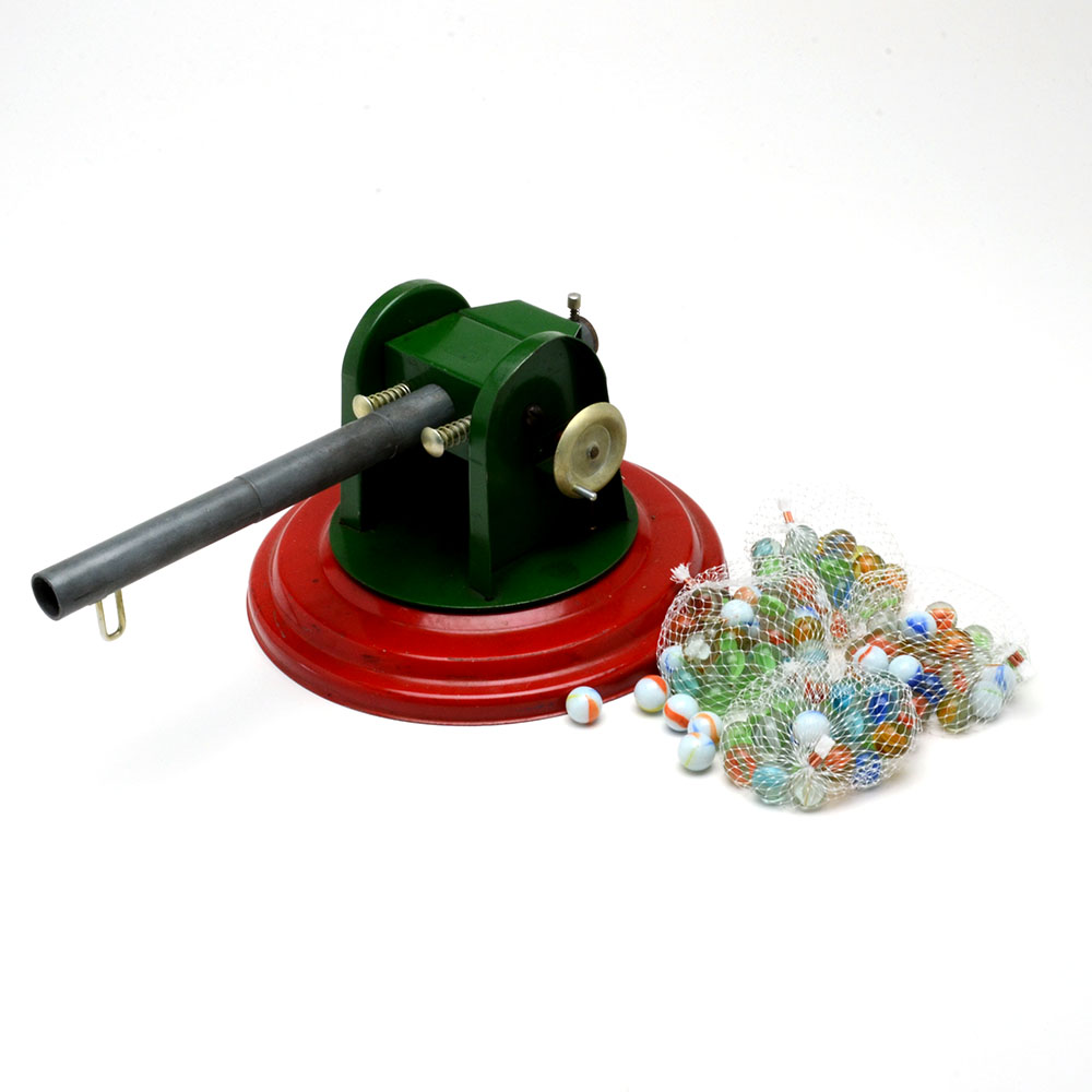 Vintage B & B Co. Steel Marble Cannon Toy