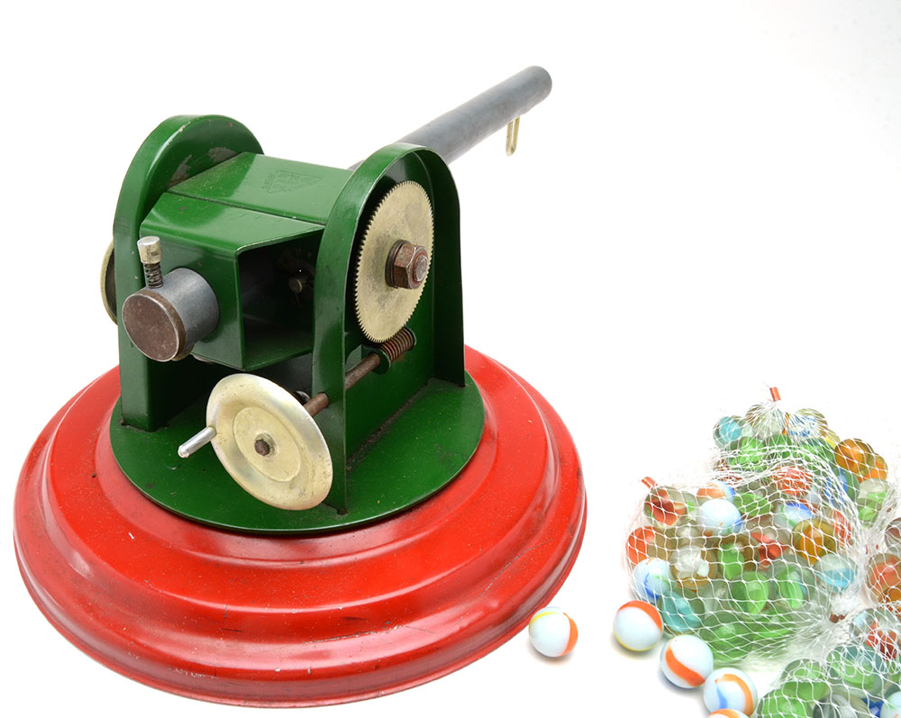 Vintage B & B Co. Steel Marble Cannon Toy