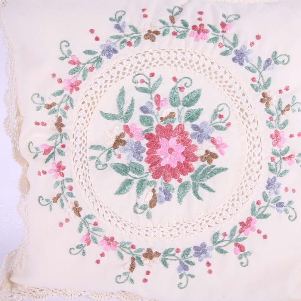 Set of Three Vintage Lace Pillows