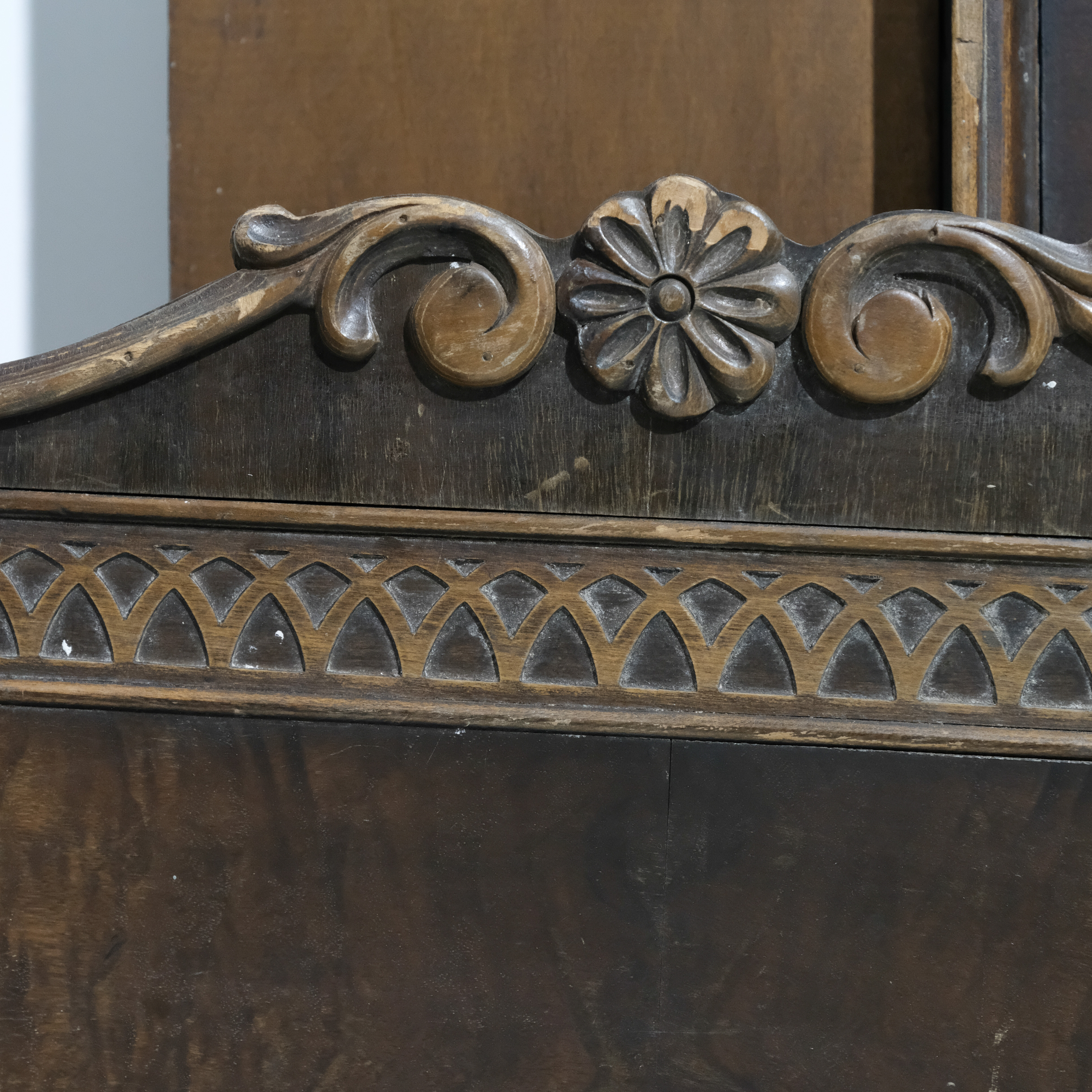 Circa 1930s Jacobean Style Twin Size Bed Frames