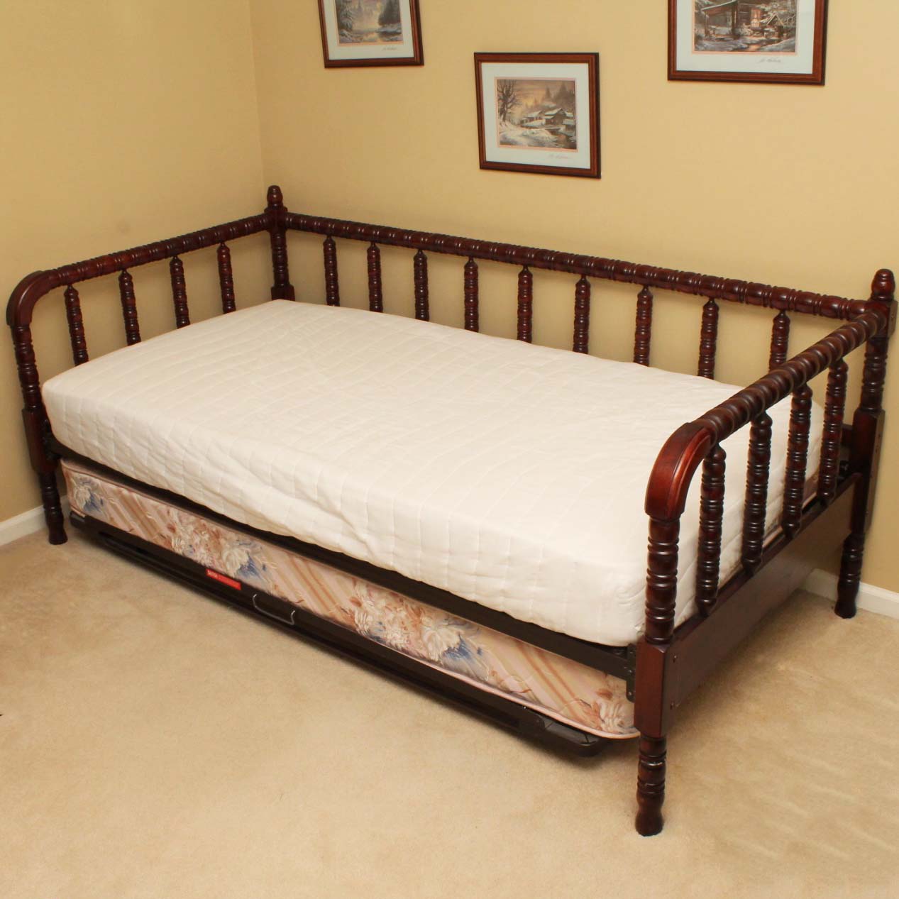 Jenny Lind-Style Cherry Trundle Bed