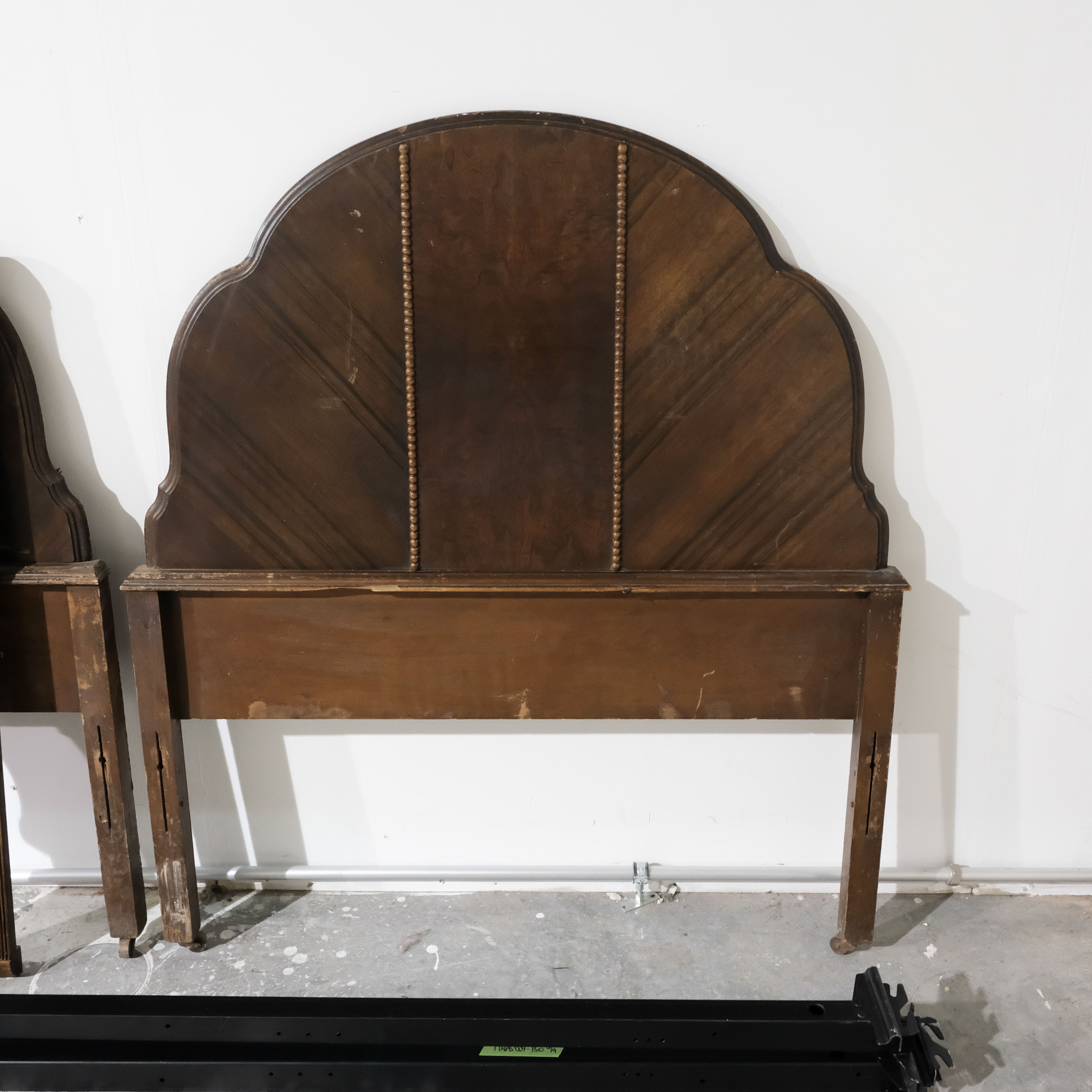 Circa 1930s Jacobean Style Twin Size Bed Frames