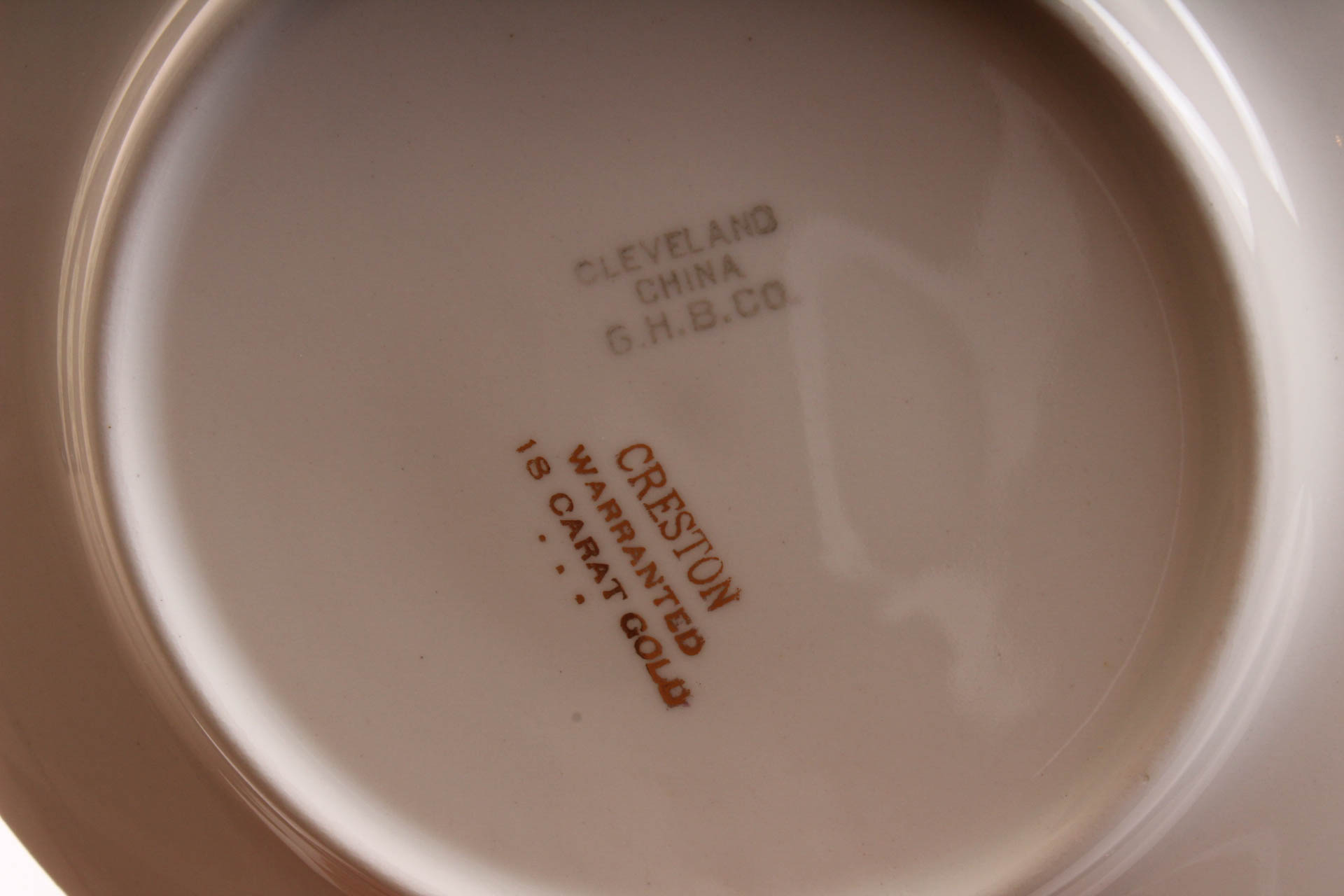 Vintage Cleveland China Warranted 18K Gold Trim