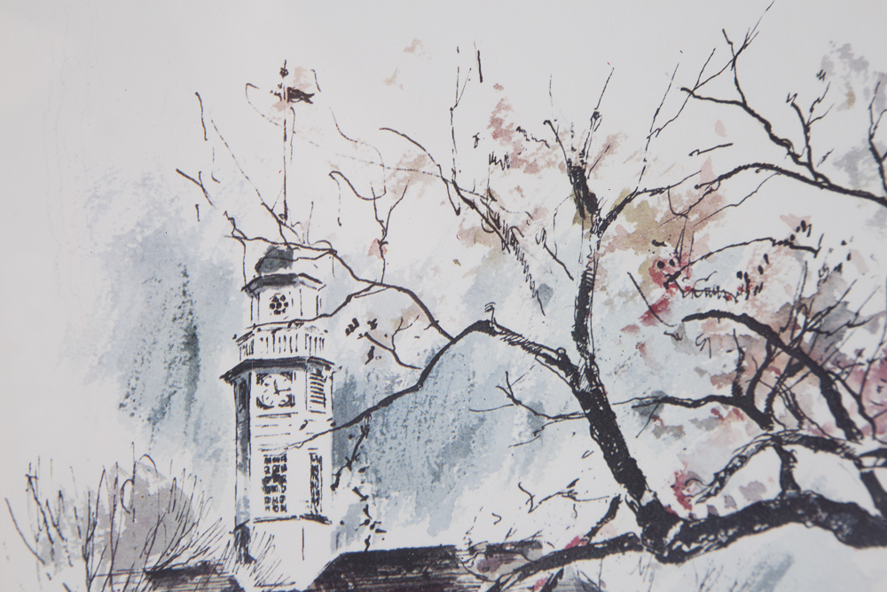 After John Haymson Offset Lithograph "The Capital, Williamsburg Va."