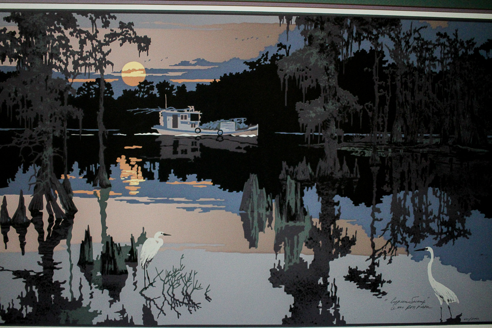 Limited Edition Signed "Cypress Swamp" Serigraph by Ron Picou
