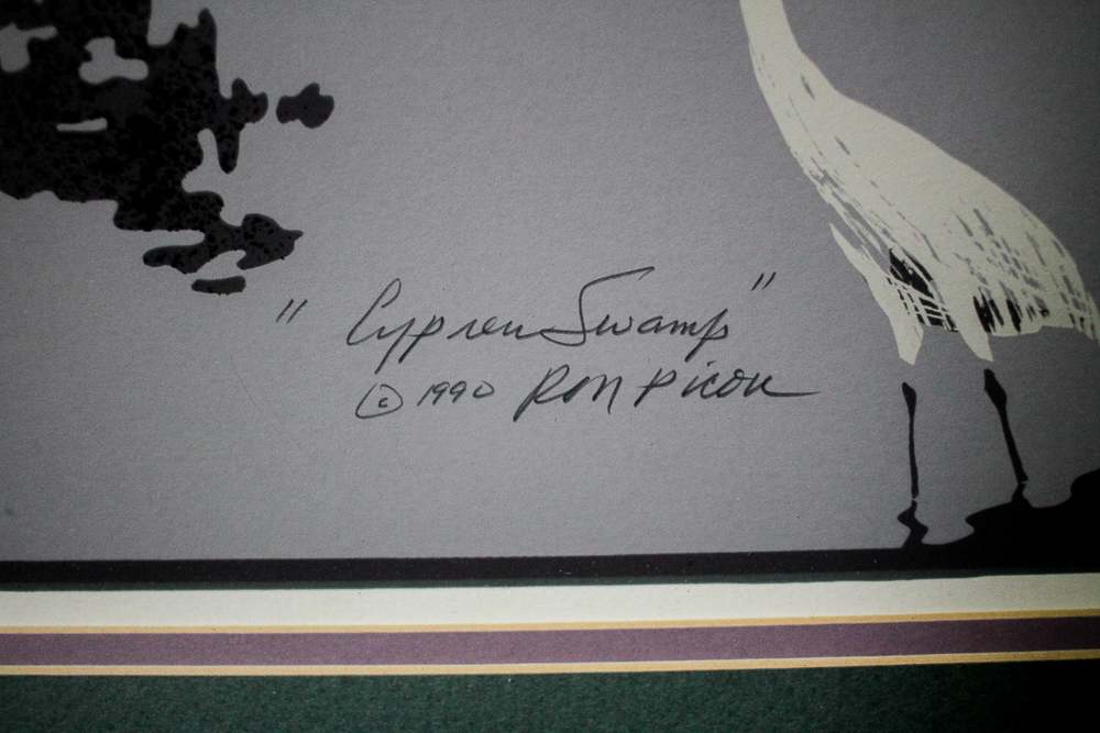 Limited Edition Signed "Cypress Swamp" Serigraph by Ron Picou